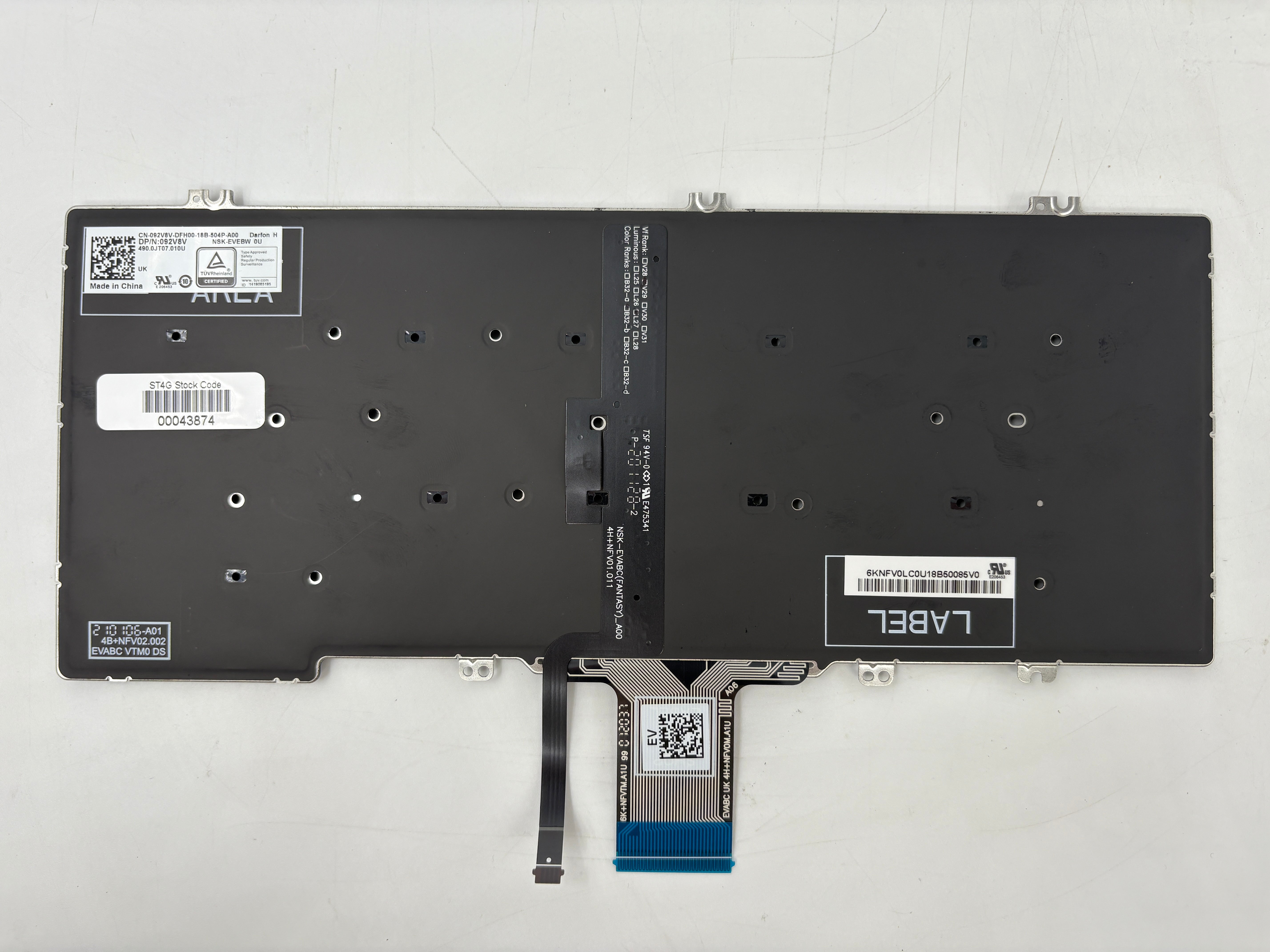 Dell 3JKFK 666FG 92V8V Latitude 7300 5310 5300 UK Backlit Keyboard