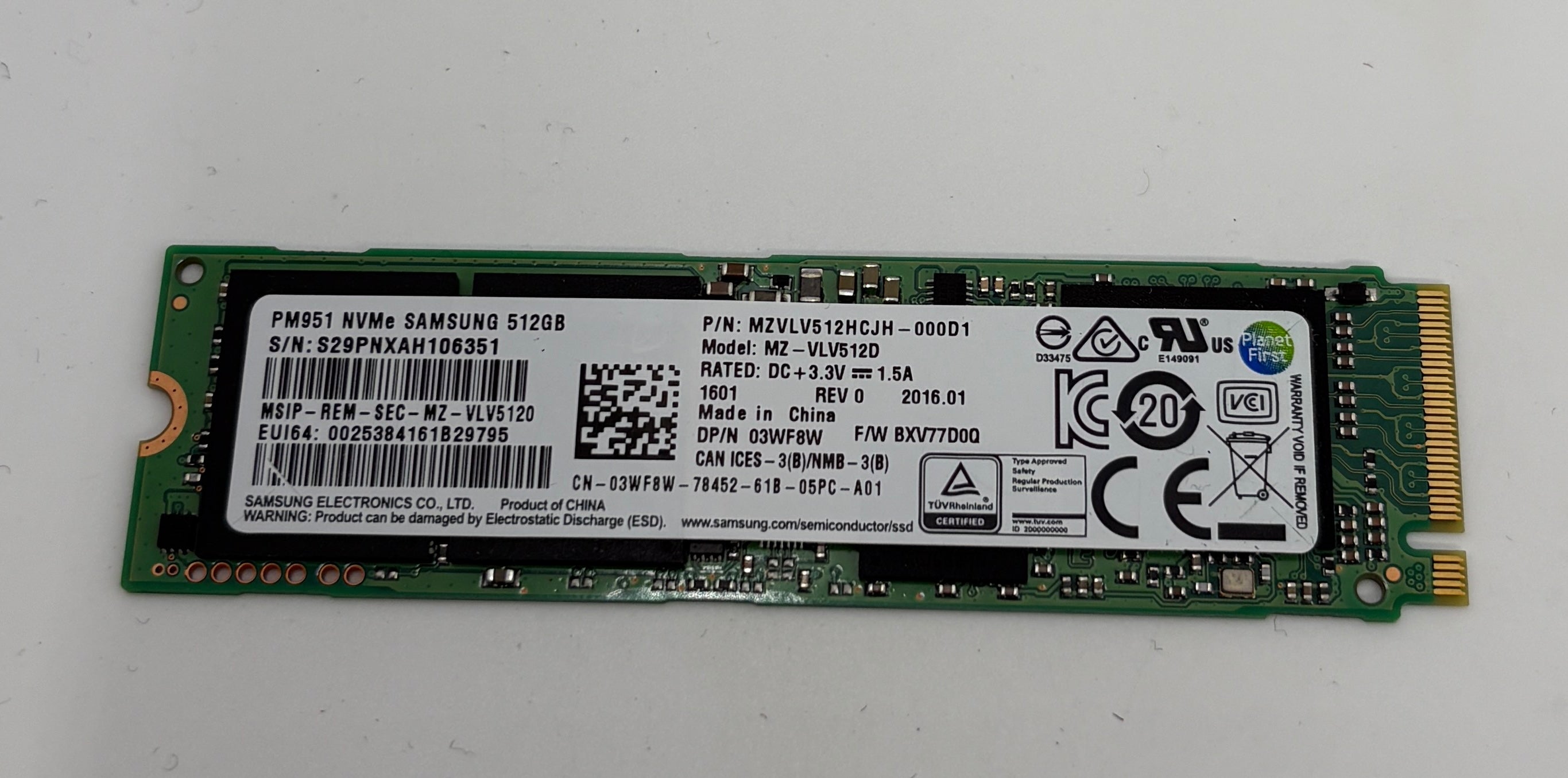 Batch of 7x 500GB SSD M.2 NVME 22x80