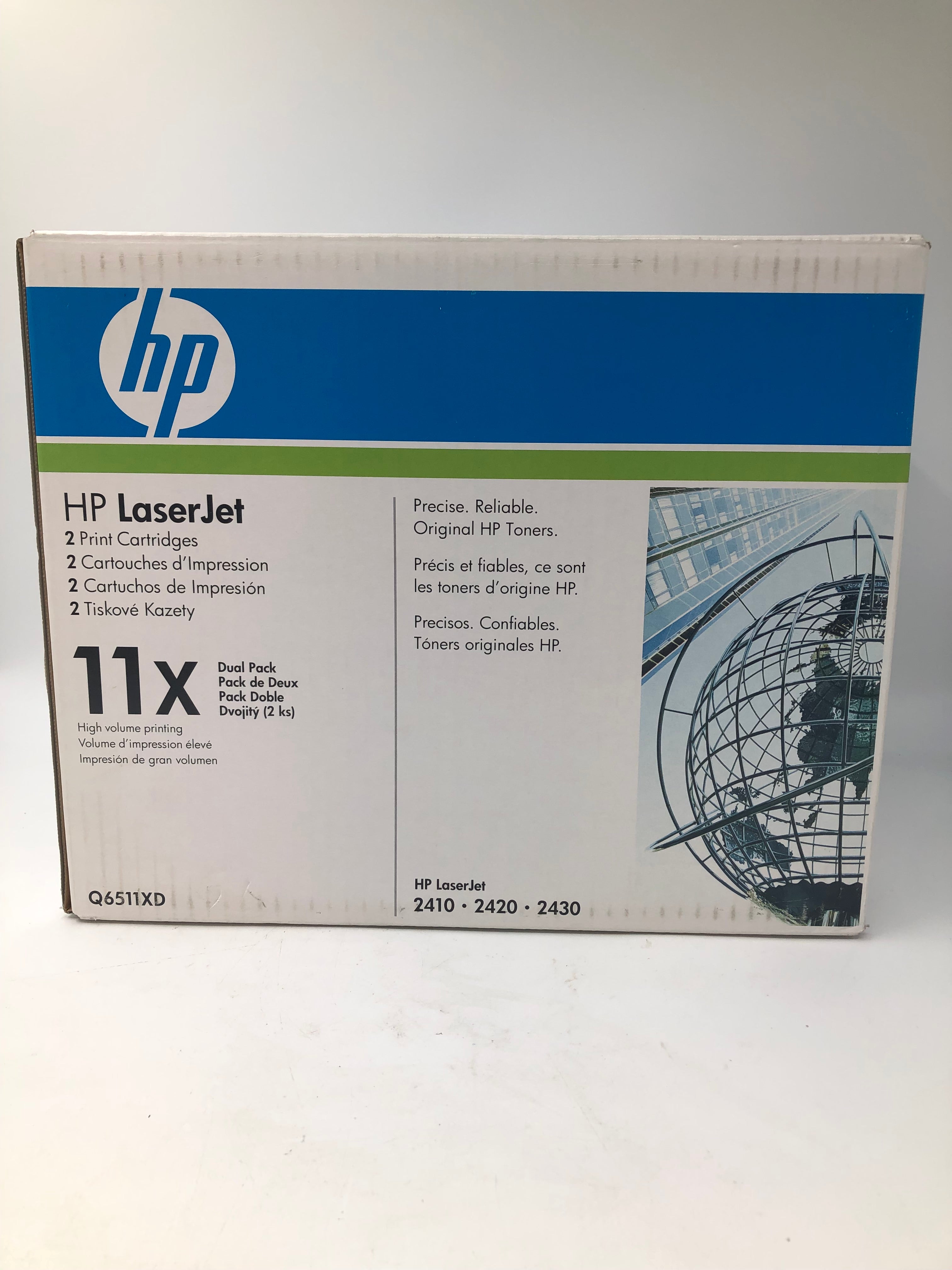 HP Print LaserJet Q6511XD 2410 2420 2430 Black Genuine Toner Cartridges x2
