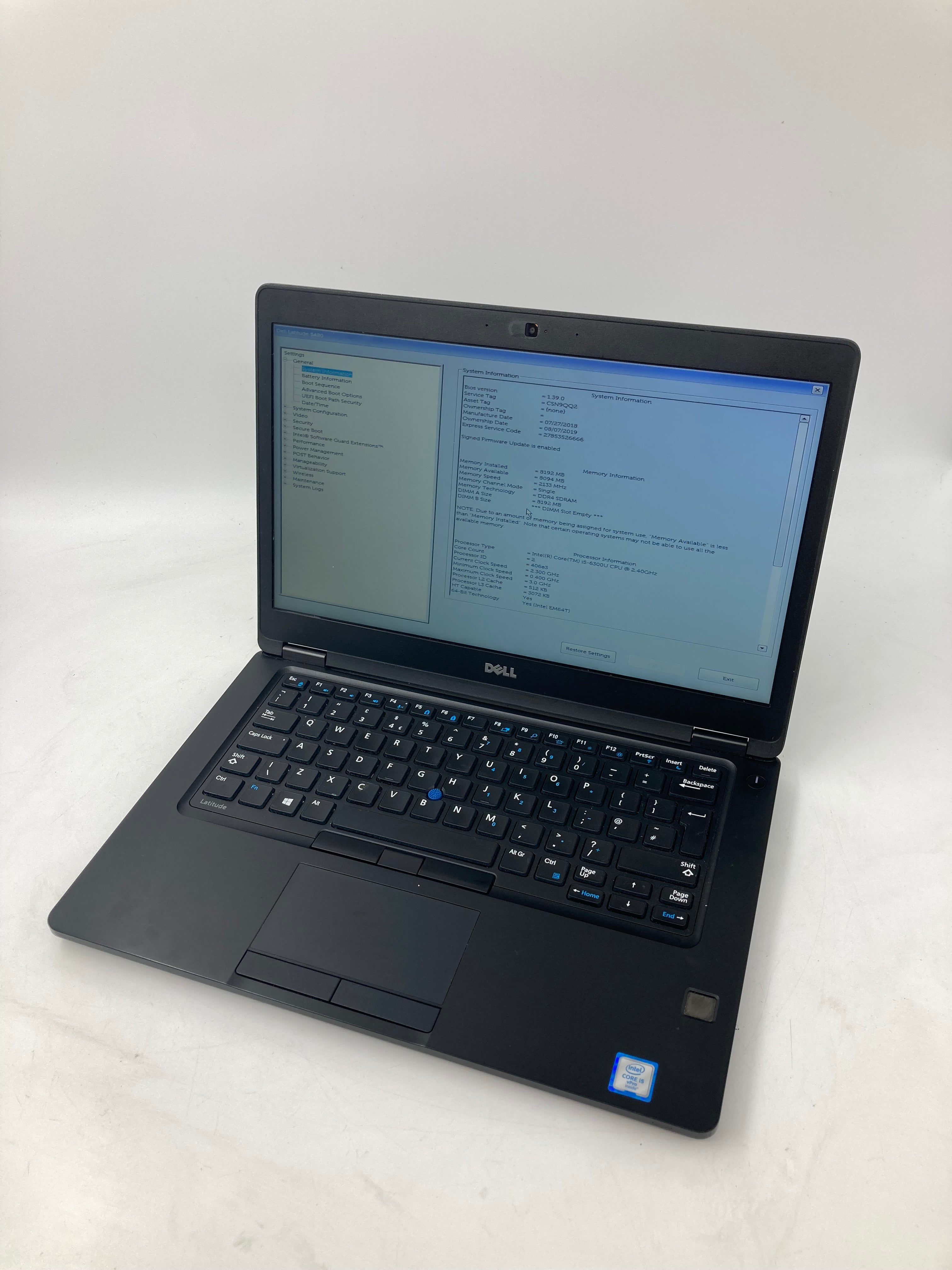 Dell Laptop Latitude 5480 14" i5 6th Gen 8GB RAM No HDD No OS
