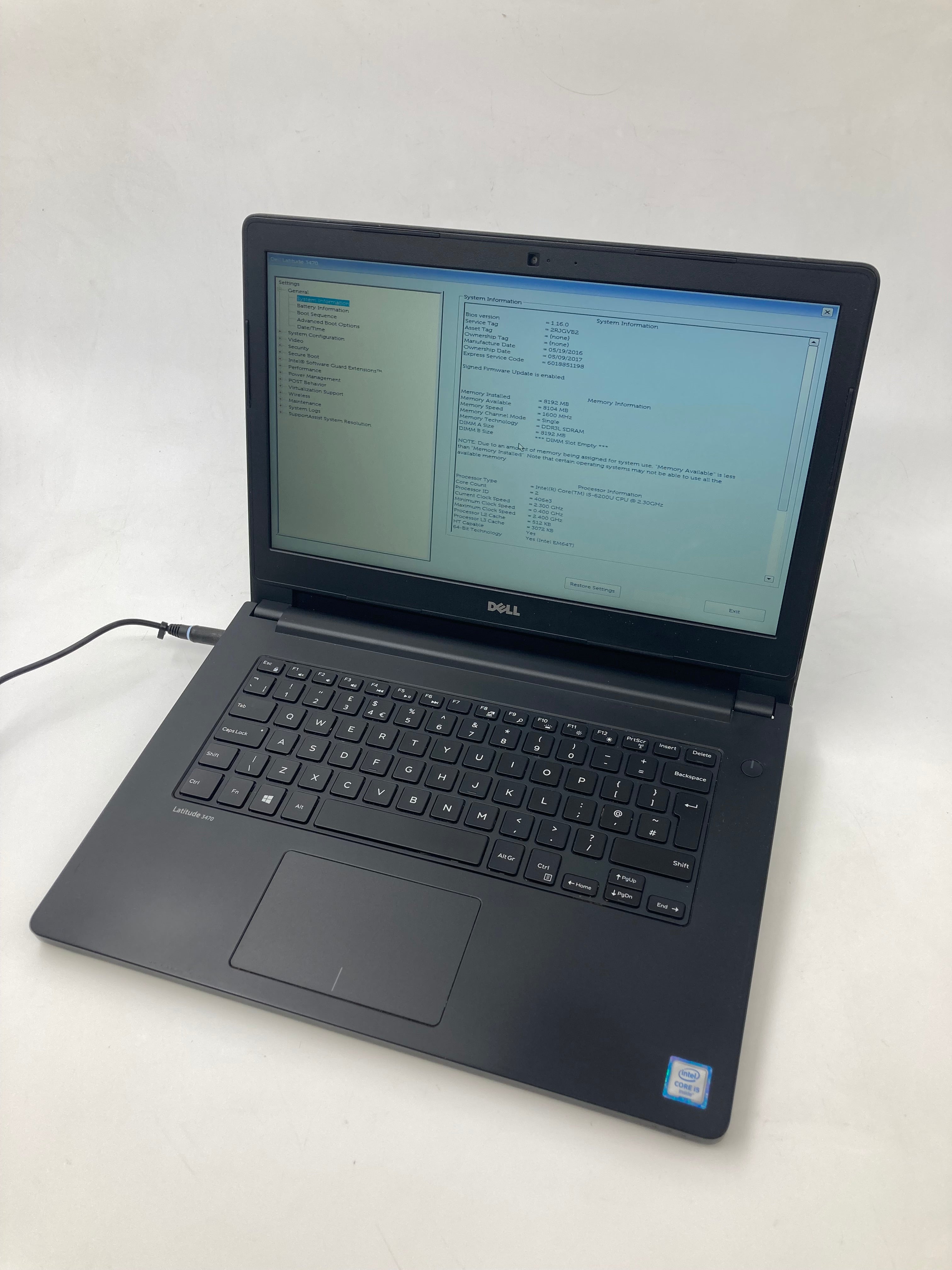 Dell Laptop Latitude 3470 14" i5 6th Gen 8GB RAM No HDD *Spares*