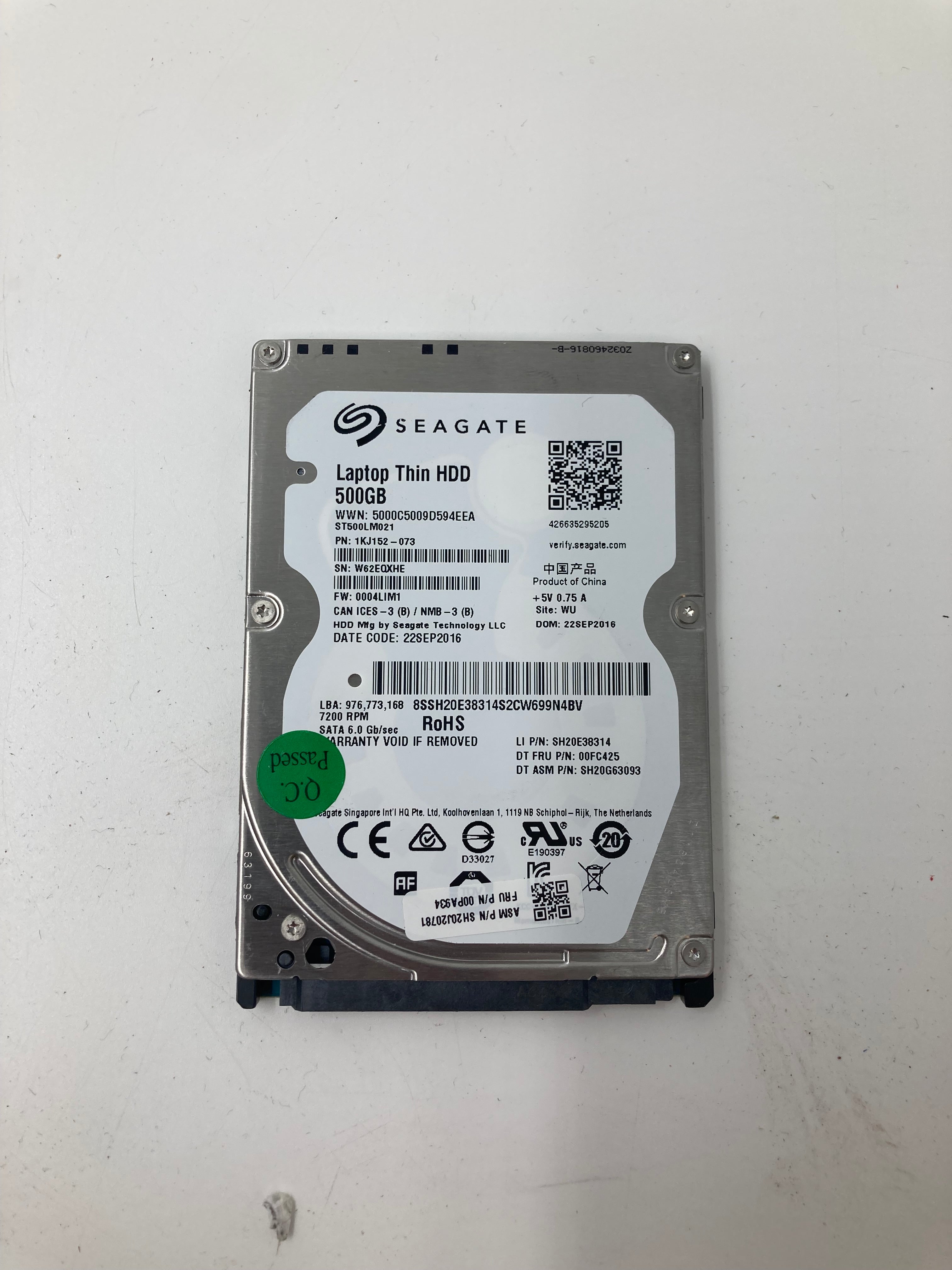 Hard Disk Drive | 500GB HDD | 2.5 Inch | SATA | Lots of Ten