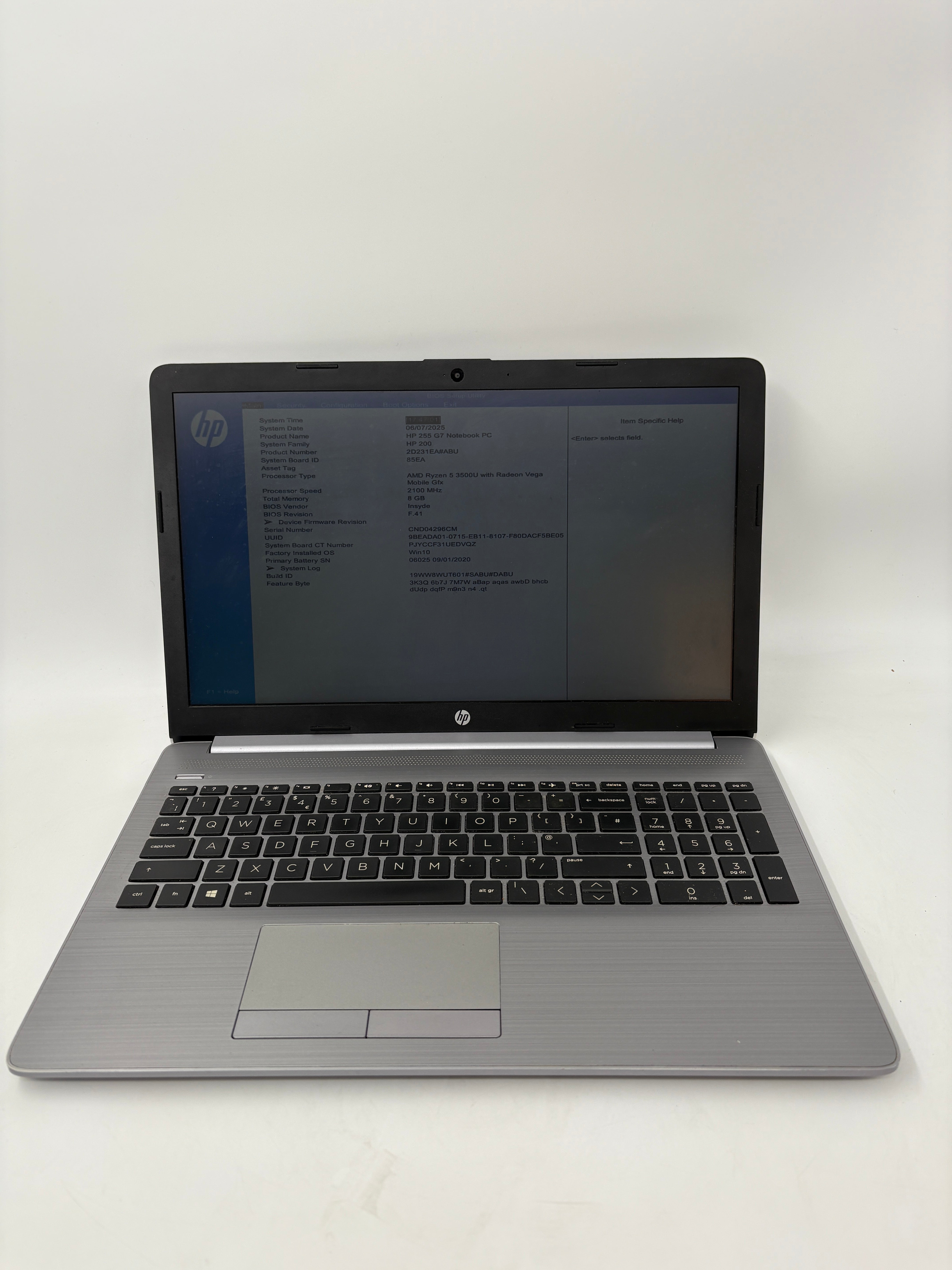 HP Laptop 255 G7 15.6" Screen AMD Ryzen 5 3500U 8GB RAM NO SSD NO OS #3