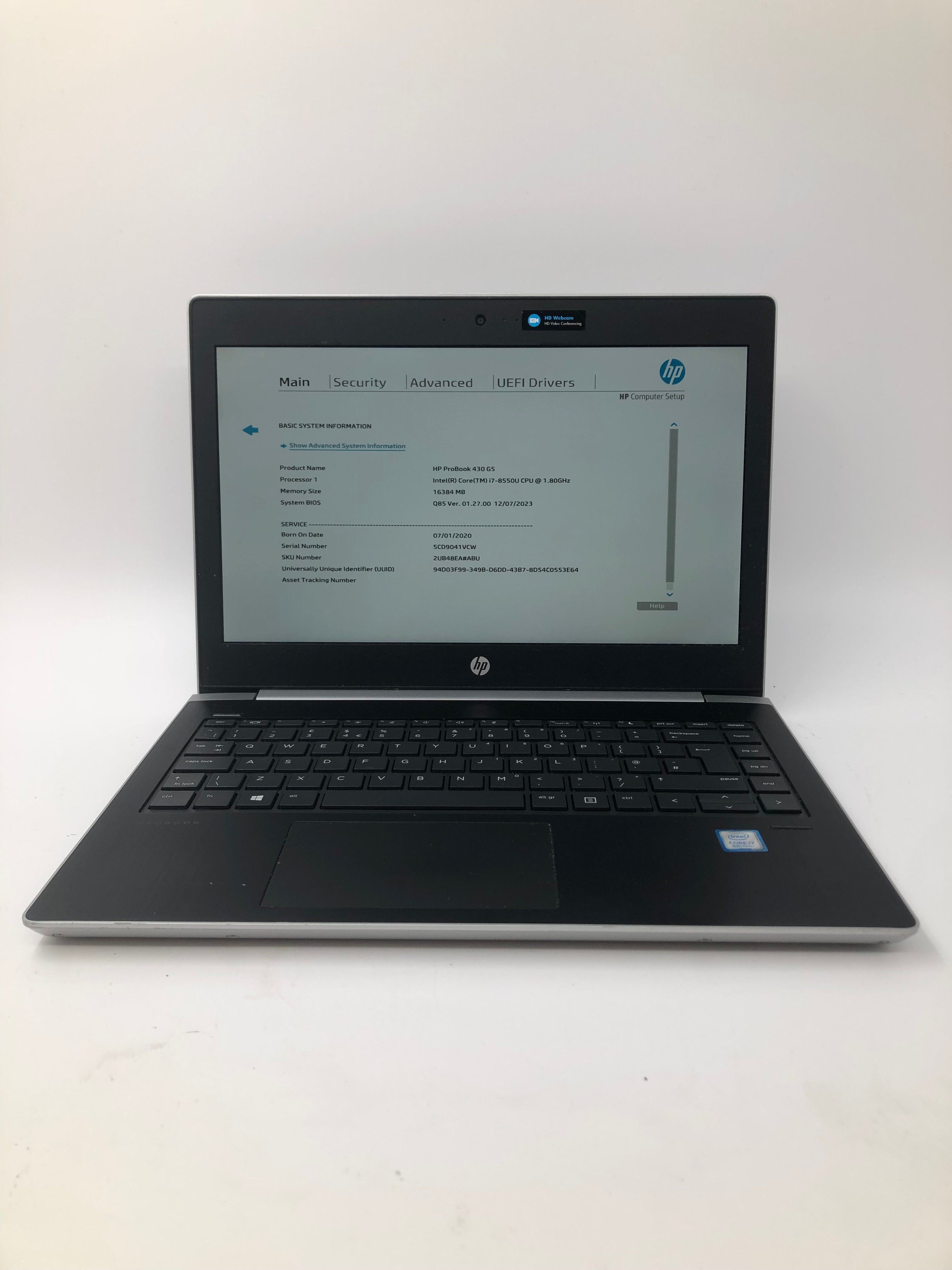 HP 430 G5 Probook Spares: i7 8th Gen CPU, 16GB RAM, 13" Screen (No SSD/No OS)