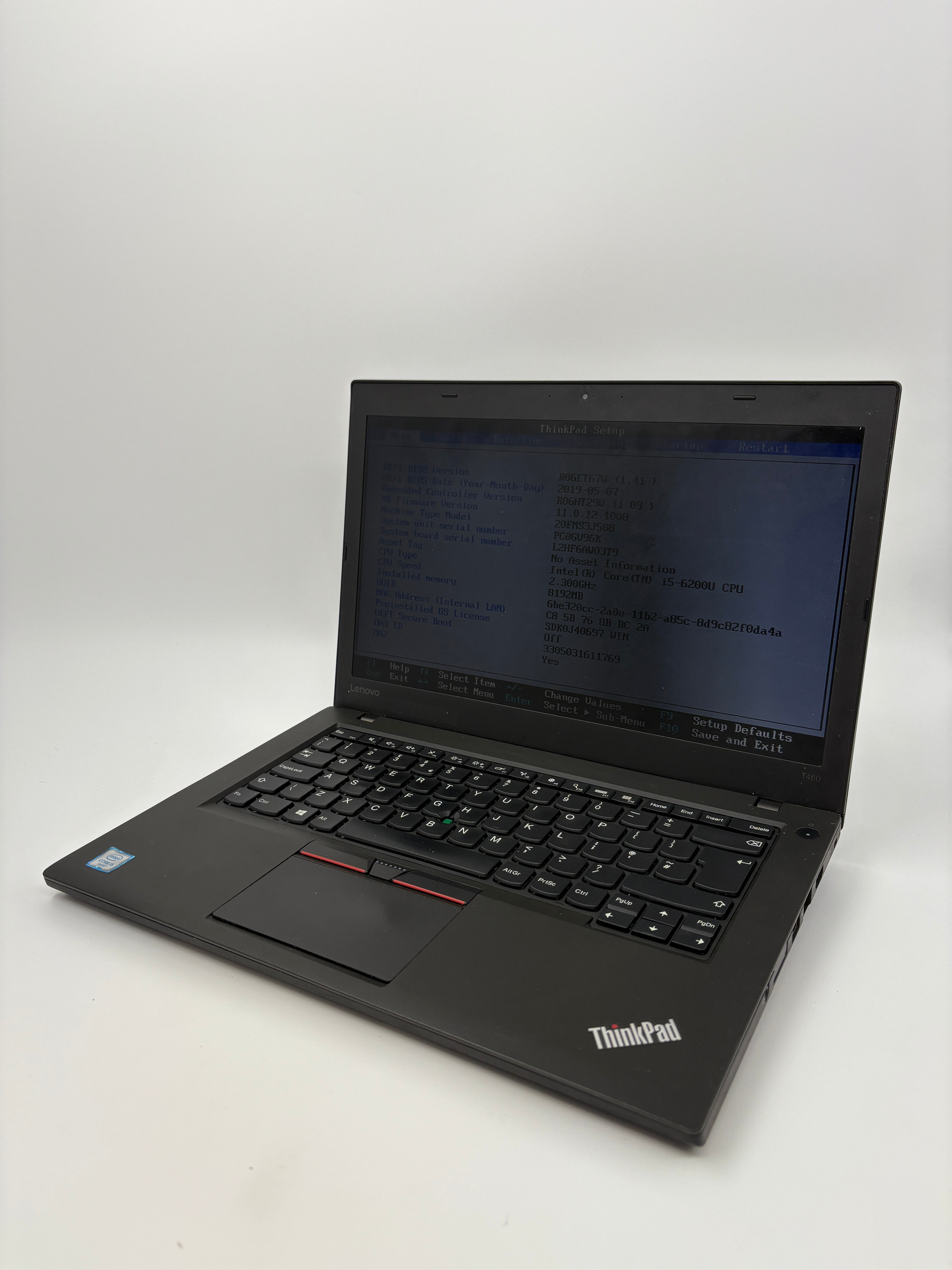 Lenovo Laptop ThinkPad T460 14" Screen 8GB RAM NO SSD NO OS