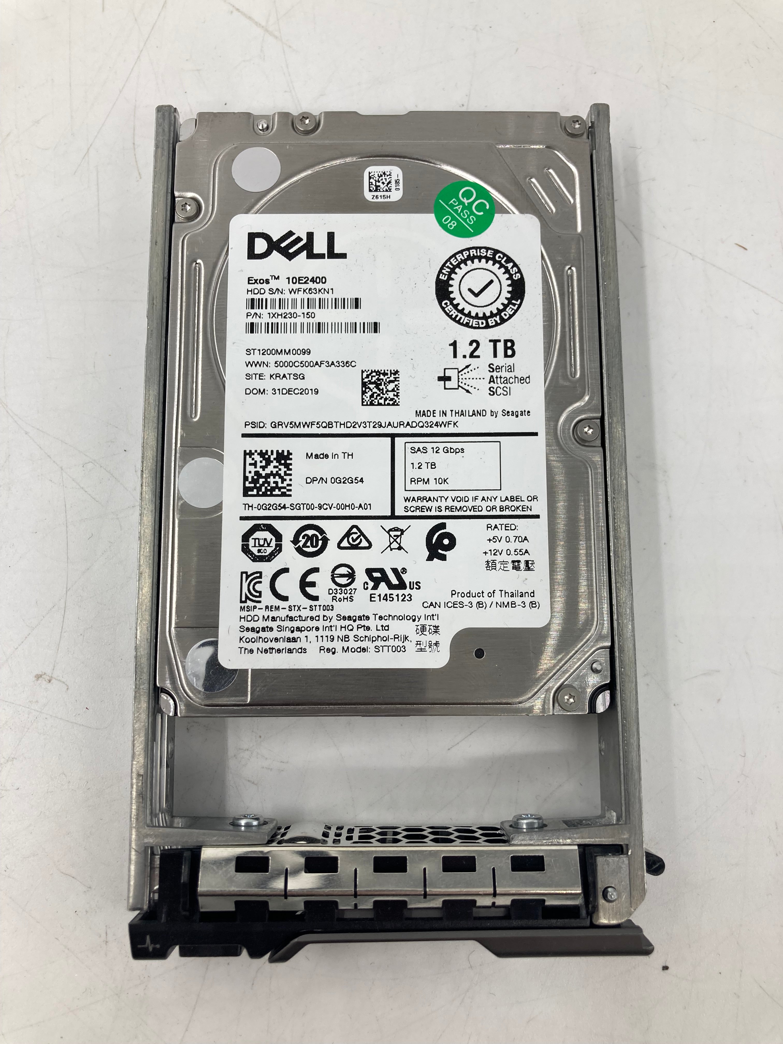 Dell HDD 2.5" SAS 1TB 1.2TB 10K 7.2K RPM 6Gbps P/N 09W5WV 0G2G54 056M6W Lot of 9