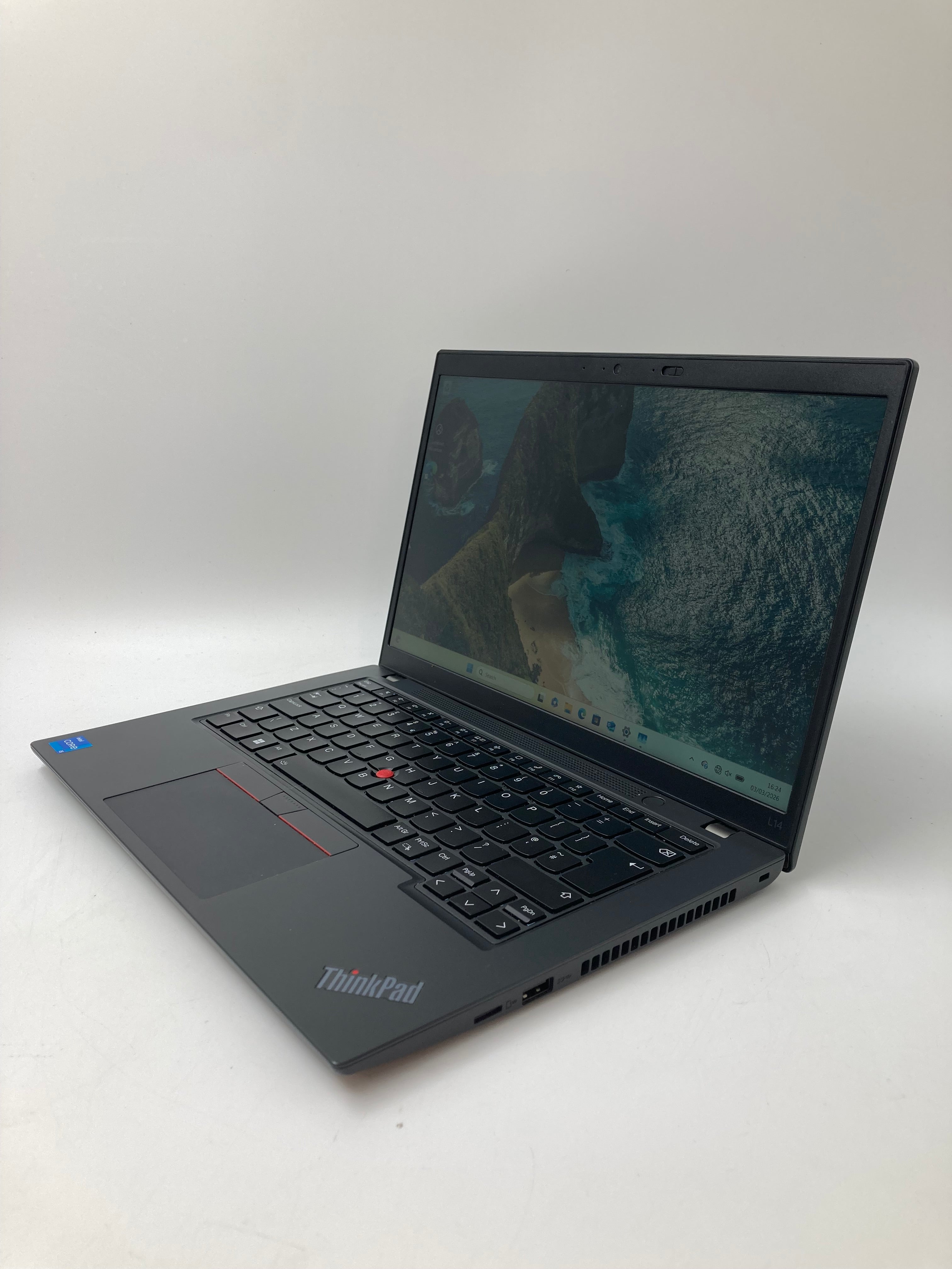 Lenovo ThinkPad L14 Gen 3 front angled view showing keyboard and 14" screen