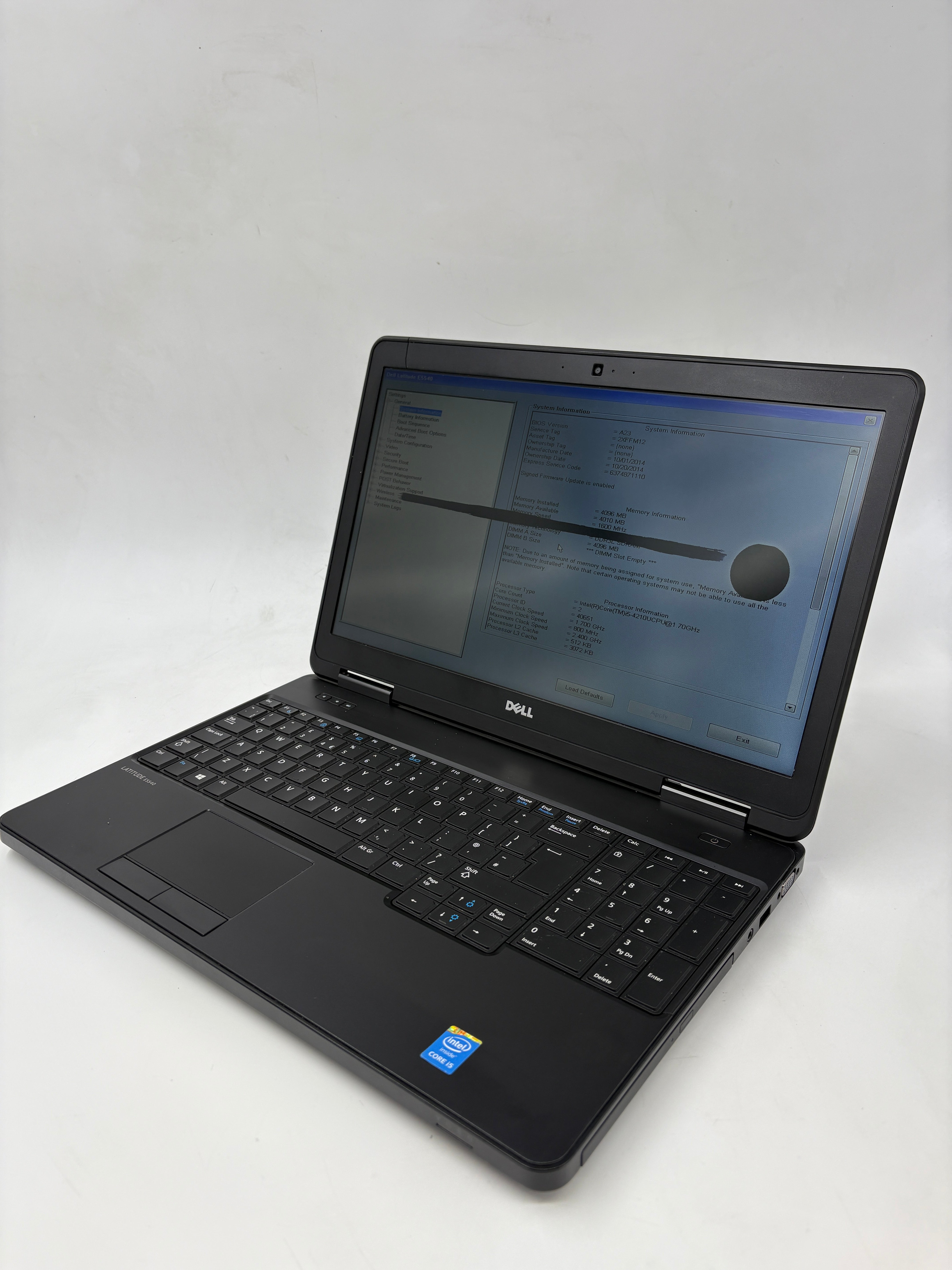 Dell Laptop Latitude E5540 15.6" Screen i5 4th Gen 4GB RAM NO SSD NO OS