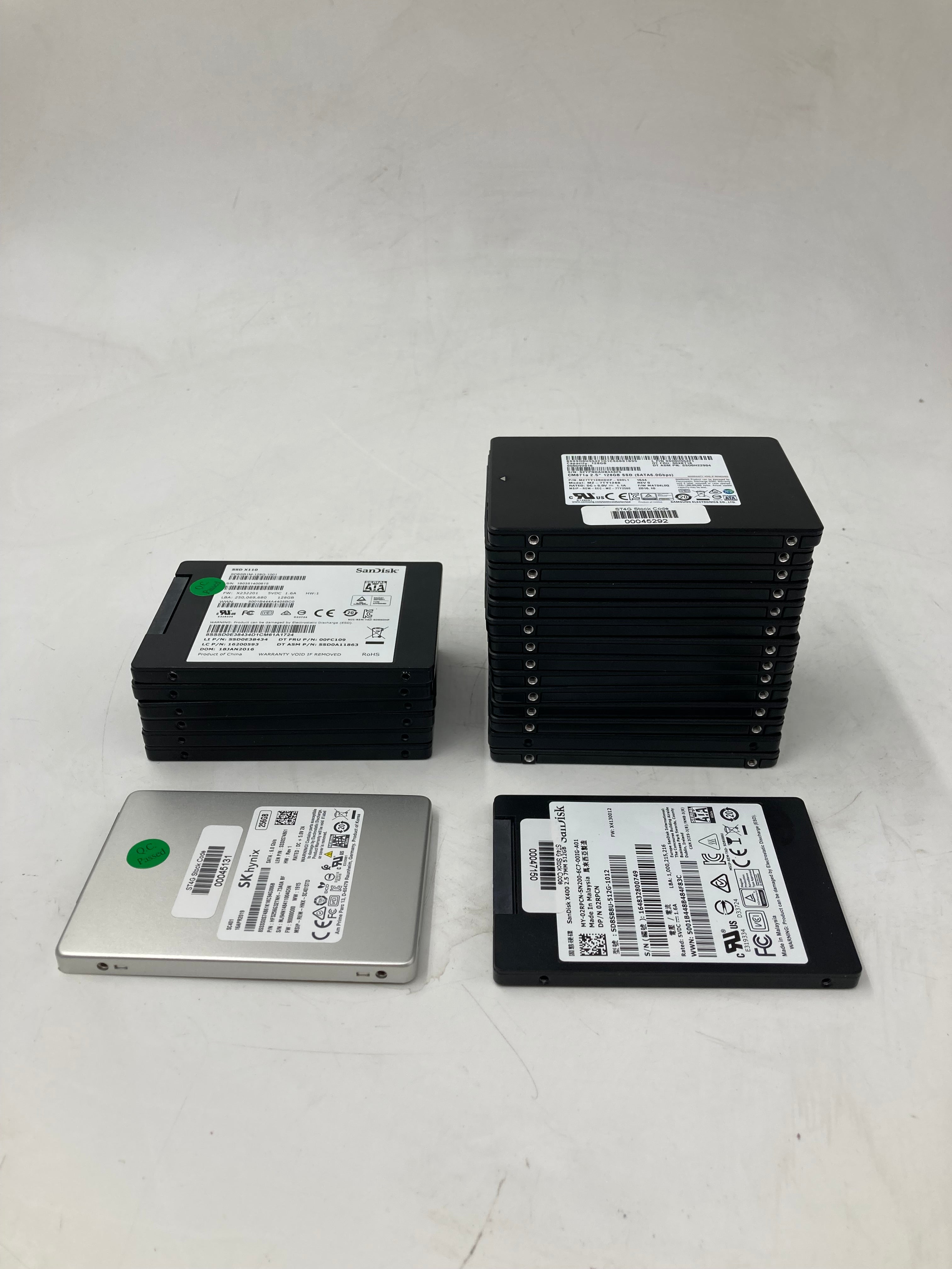 Batch 23x SSD 128GB 256GB 512GB 1TB 2.5" SATA Sandisk SK Hynix Samsung