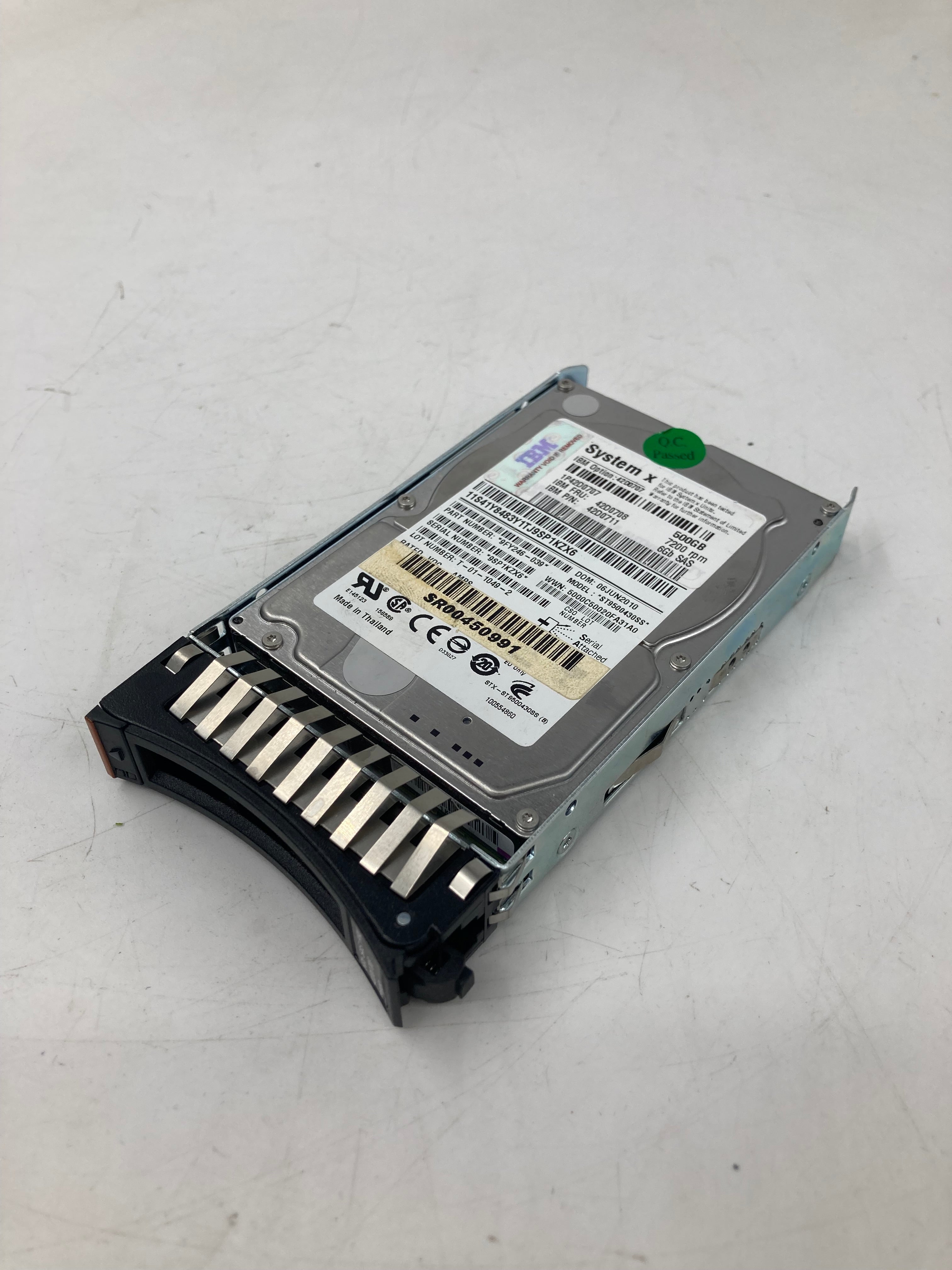 IBM HDD 2.5" SAS 500GB 7.2K RPM 6Gbps FRU 42D0708 Lot of 2
