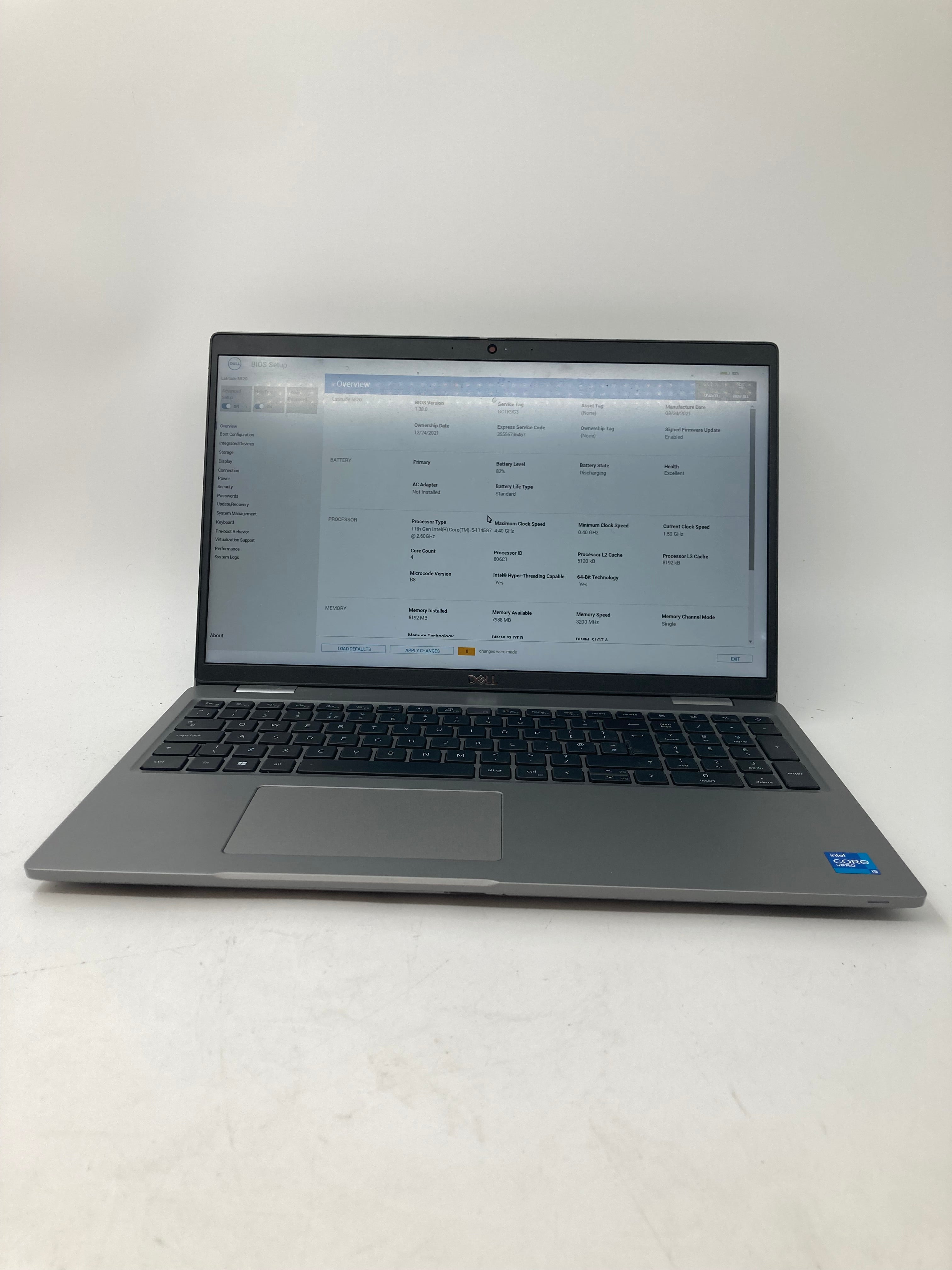 Dell Laptop Latitude 5520 15" Screen i5 11th Gen 8GB RAM No SSD No OS *Spares*