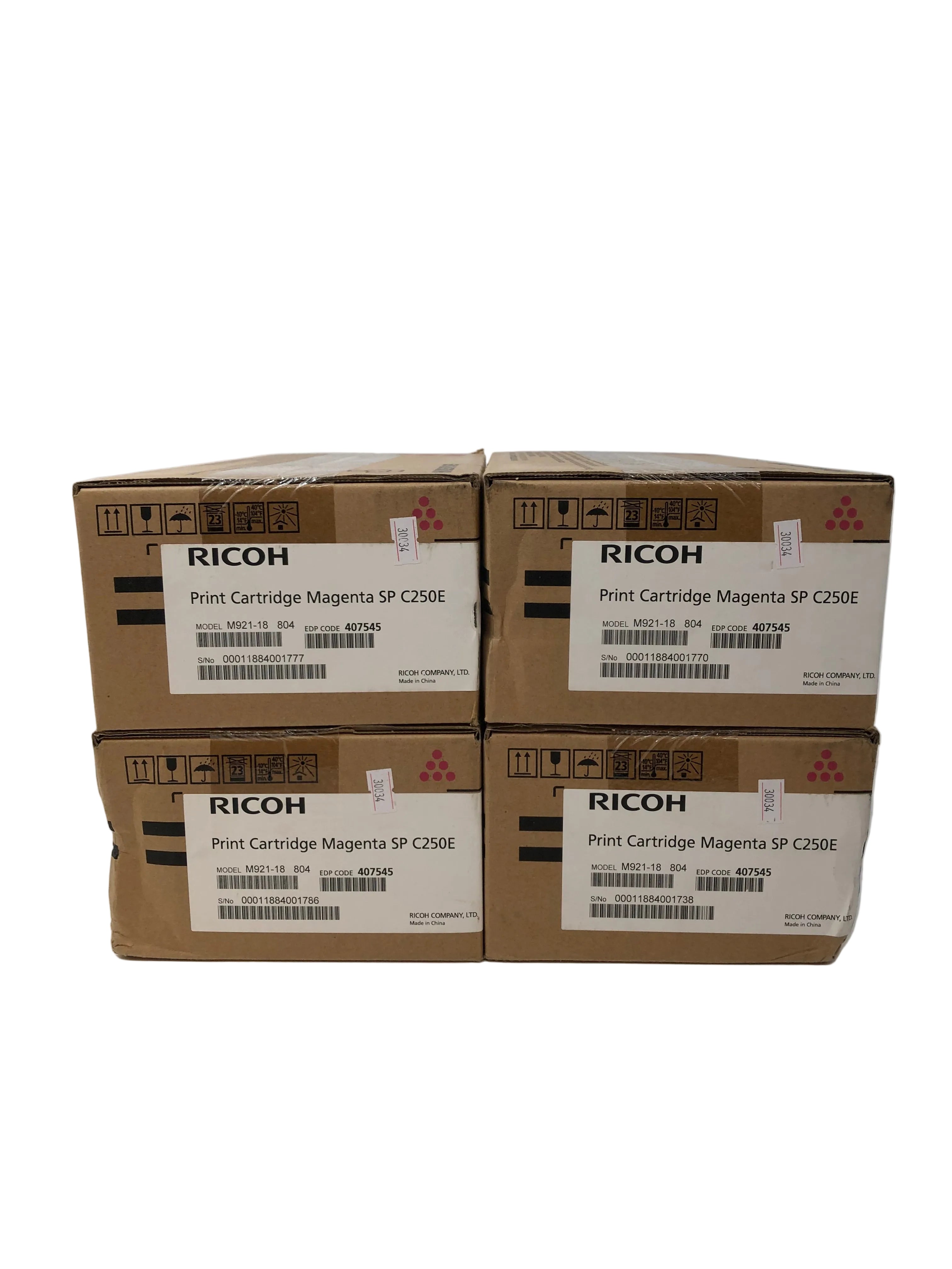 BATCH x4, Ricoh Printer Cartridges, Magenta, SP C250E, New and Sealed in Box