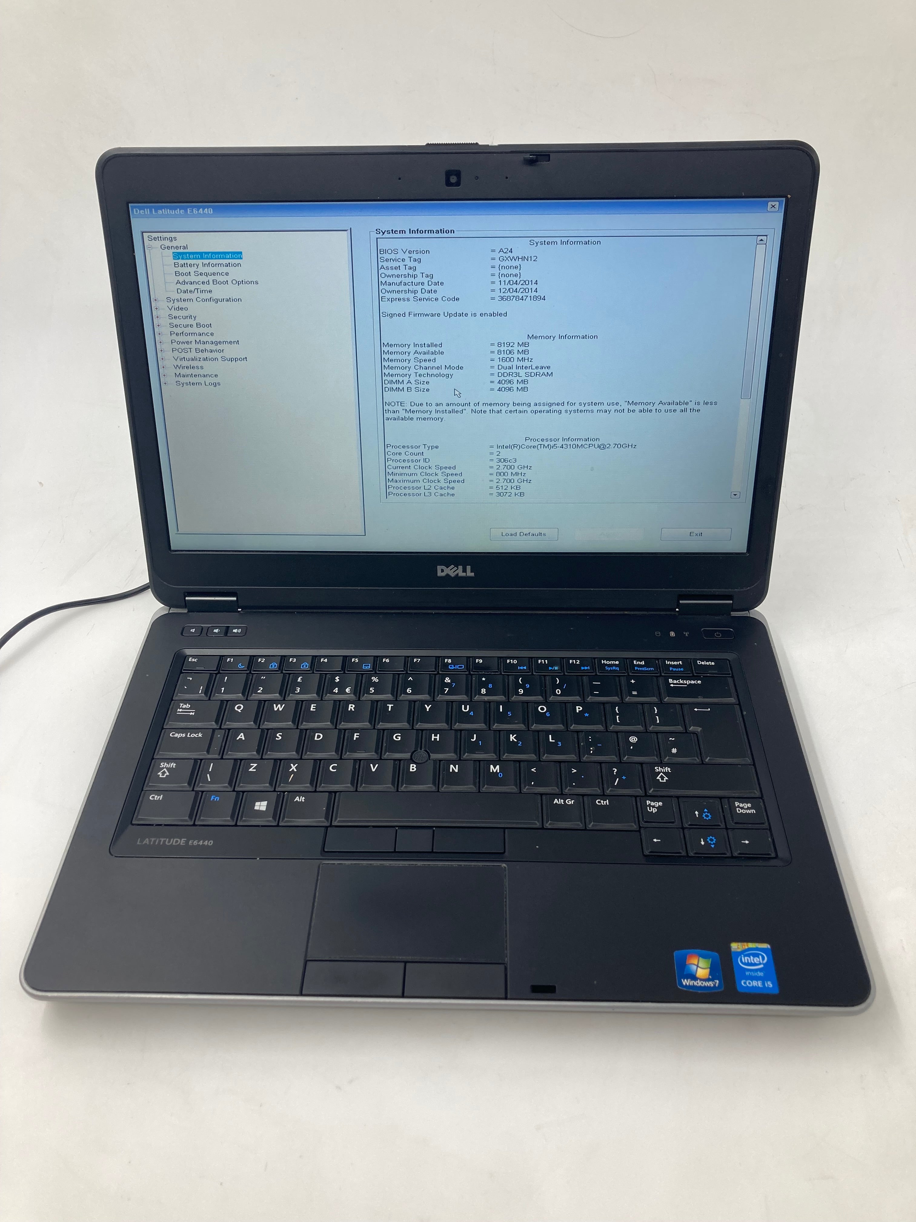 Dell Laptop Latitude E6440 14" i5 4th Gen 8GB RAM No HDD *Spares*