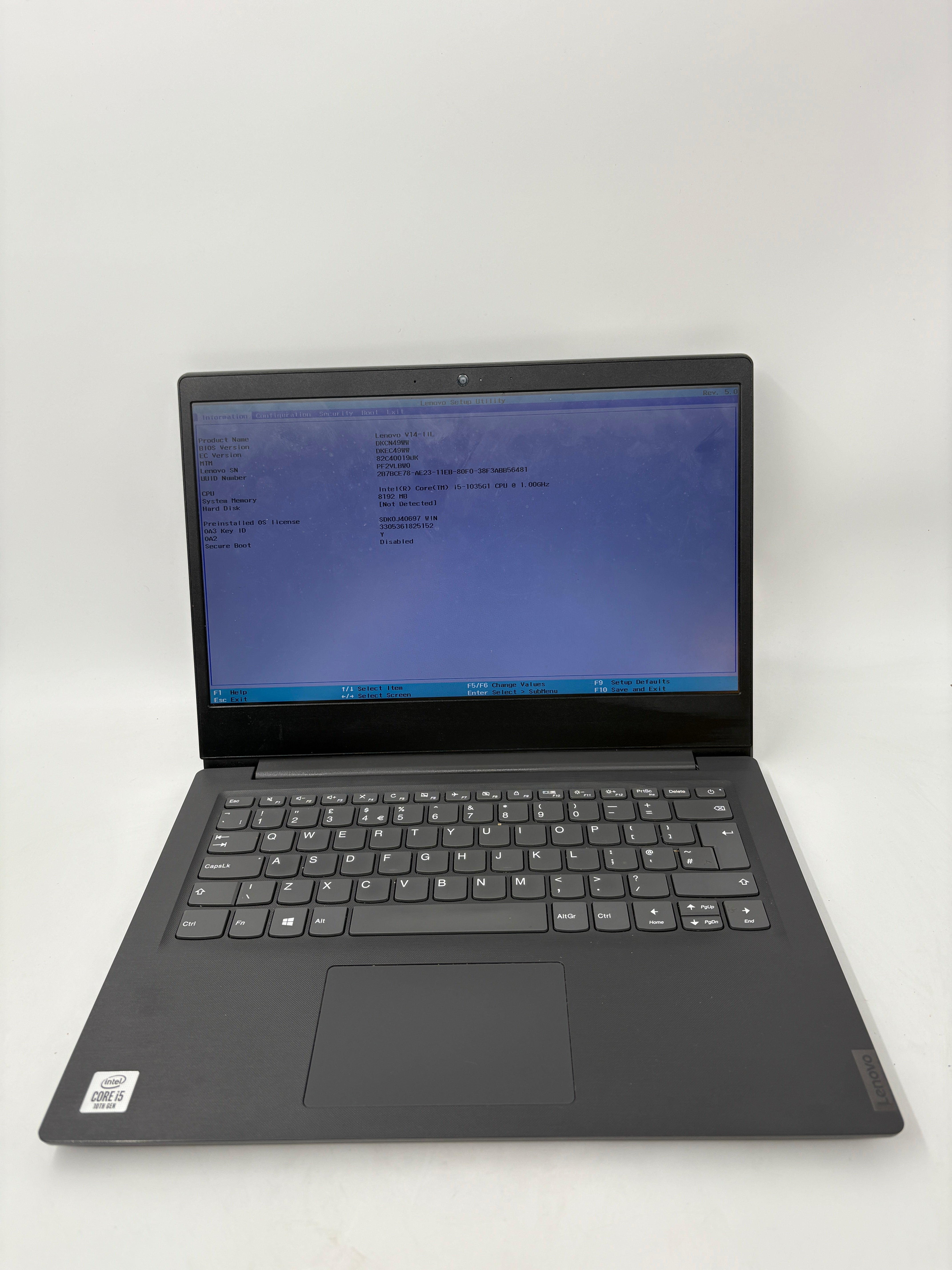 Lenovo V14-IKL 14" Screen i5 10th Gen 8GB RAM NO SSD NO OS