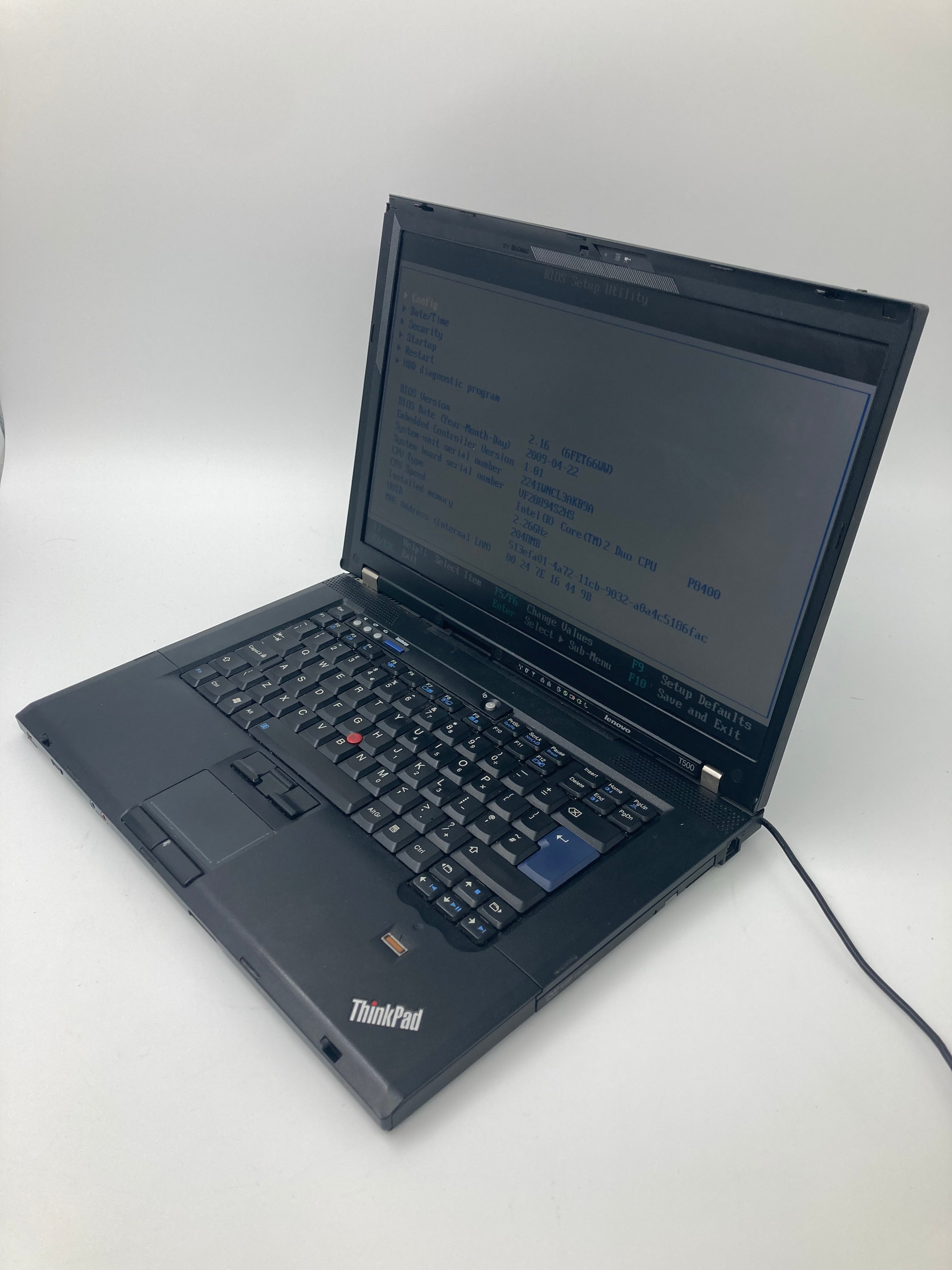 Lenovo ThinkPad T500 15" Screen Intel Core 2GB RAM No HDD No OS *Spares*