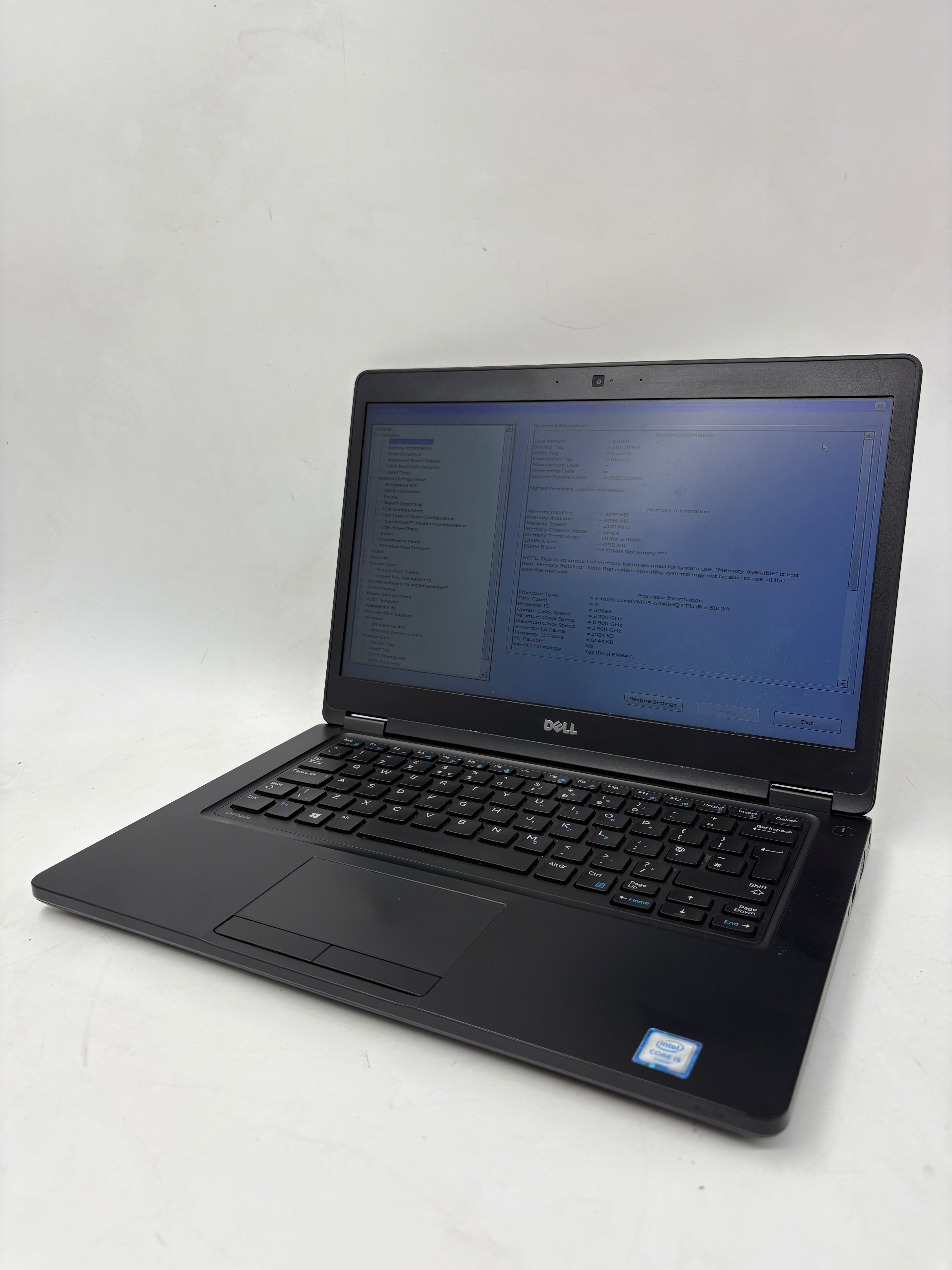 Dell Laptop Latitude 5480 14" Screen i5 6th Gen 8GB RAM NO SSD NO OS #5