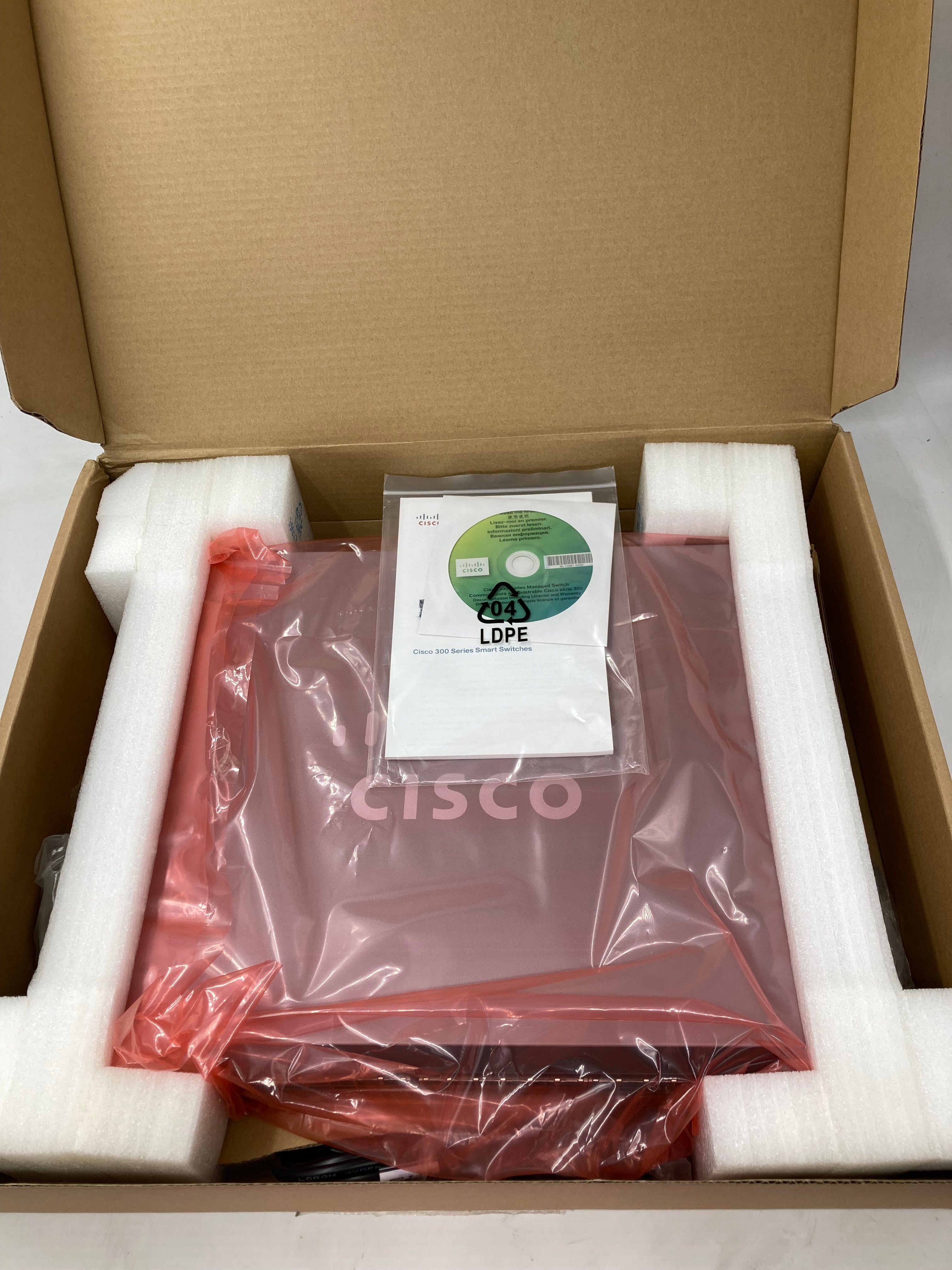 Cisco SF300-48PP 48 Port 10/100 PoE+ Managed Switch - Black Silver