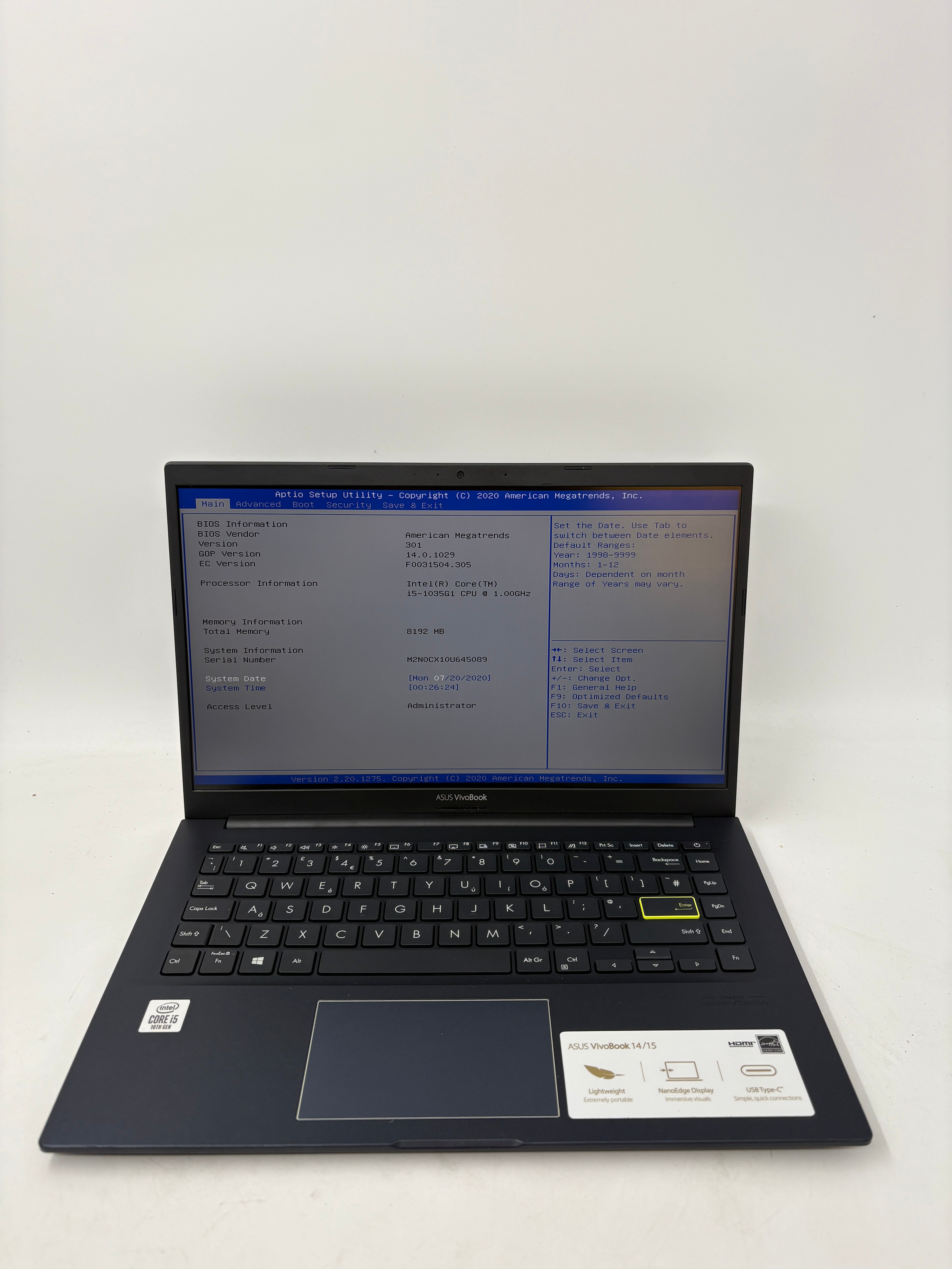 ASUS Laptop VivoBook X413J i5 10th Gen 8GB RAM NO SSD NO OS