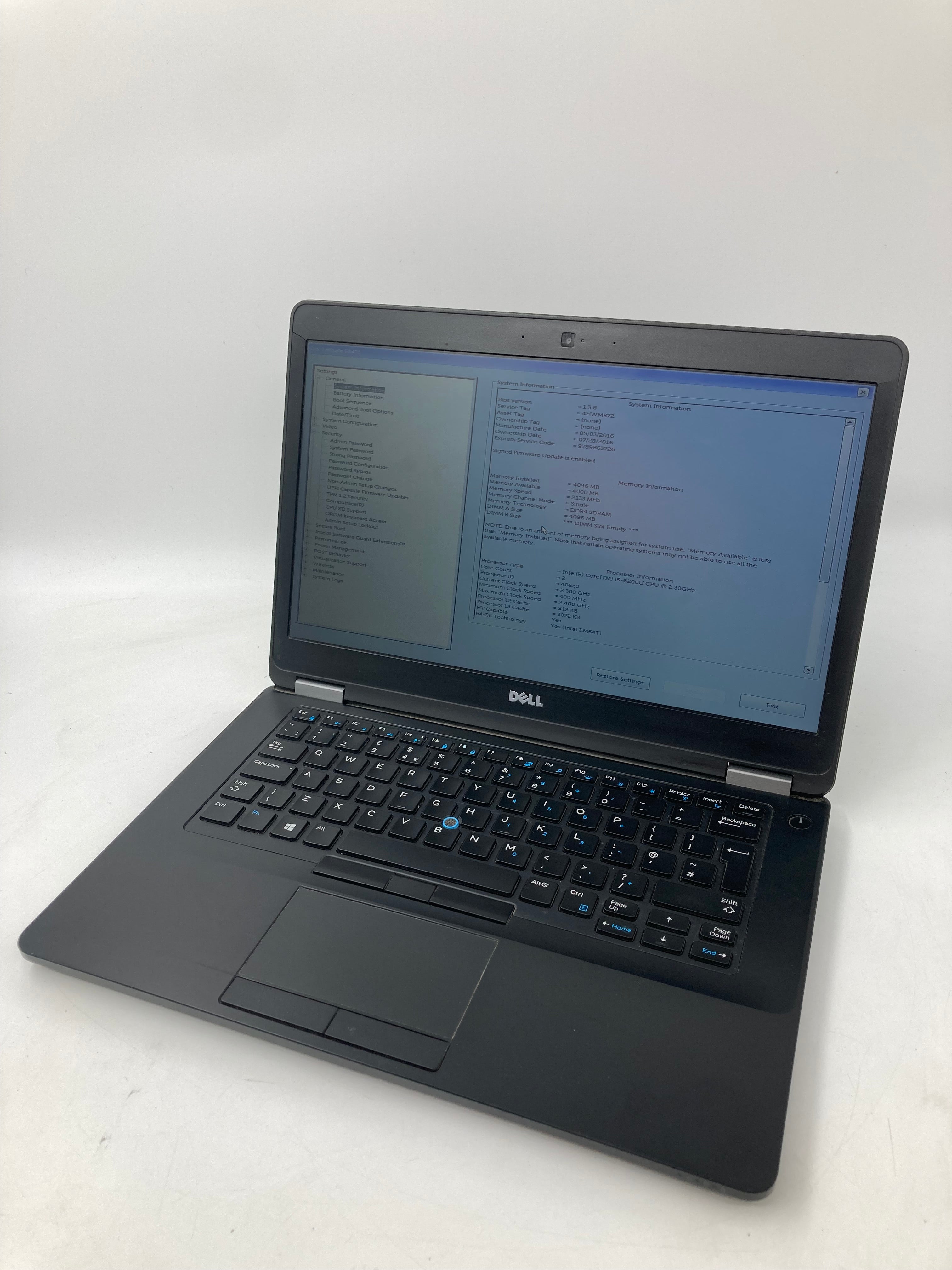 Dell Laptop Latitude E5470 14" i5 6th Gen 4GB RAM No HDD No OS