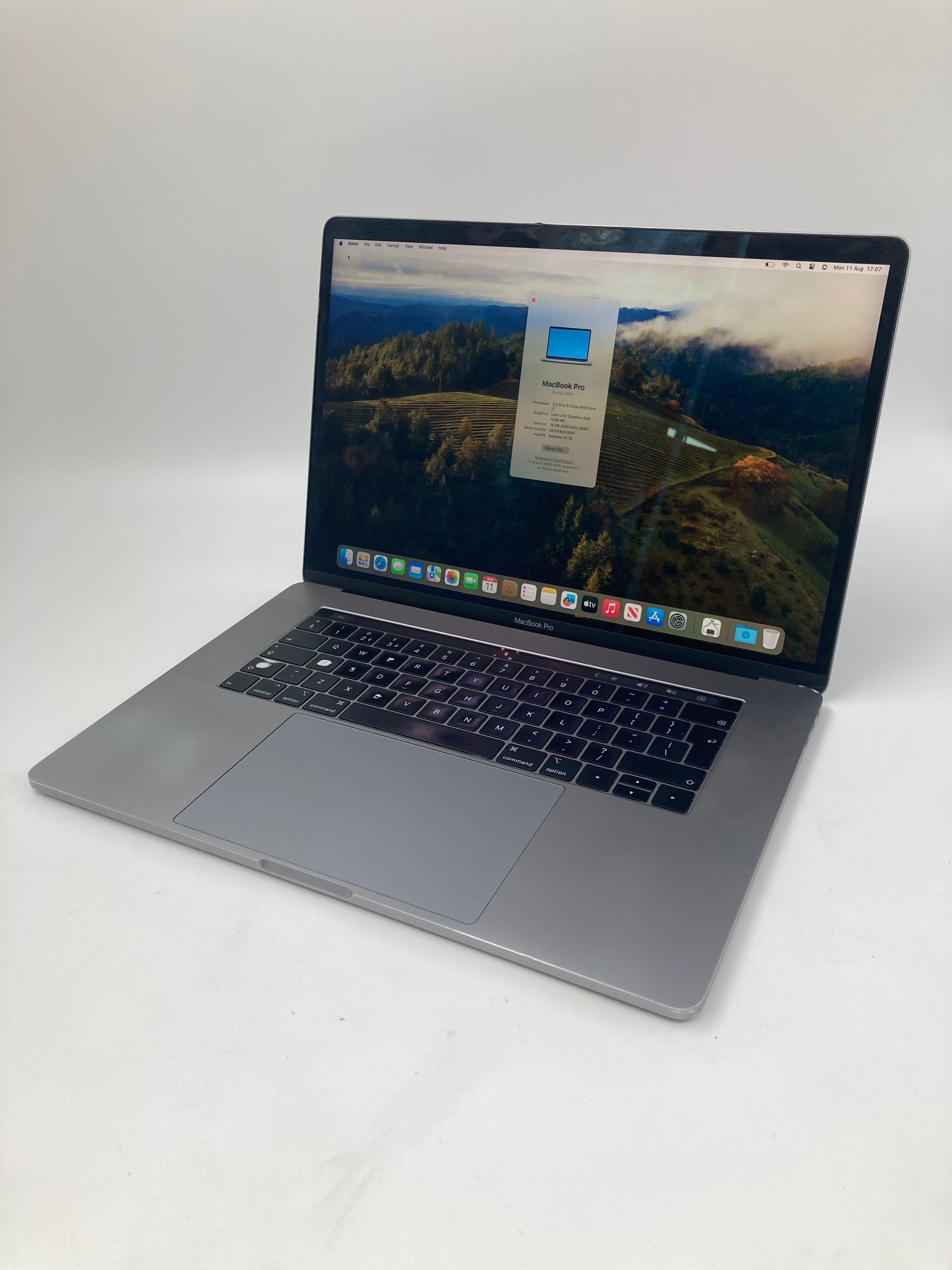 Apple MacBook Pro 2019 15" Screen A1990 i7 8th Gen 16GB RAM 256GB SSD OS Sonoma