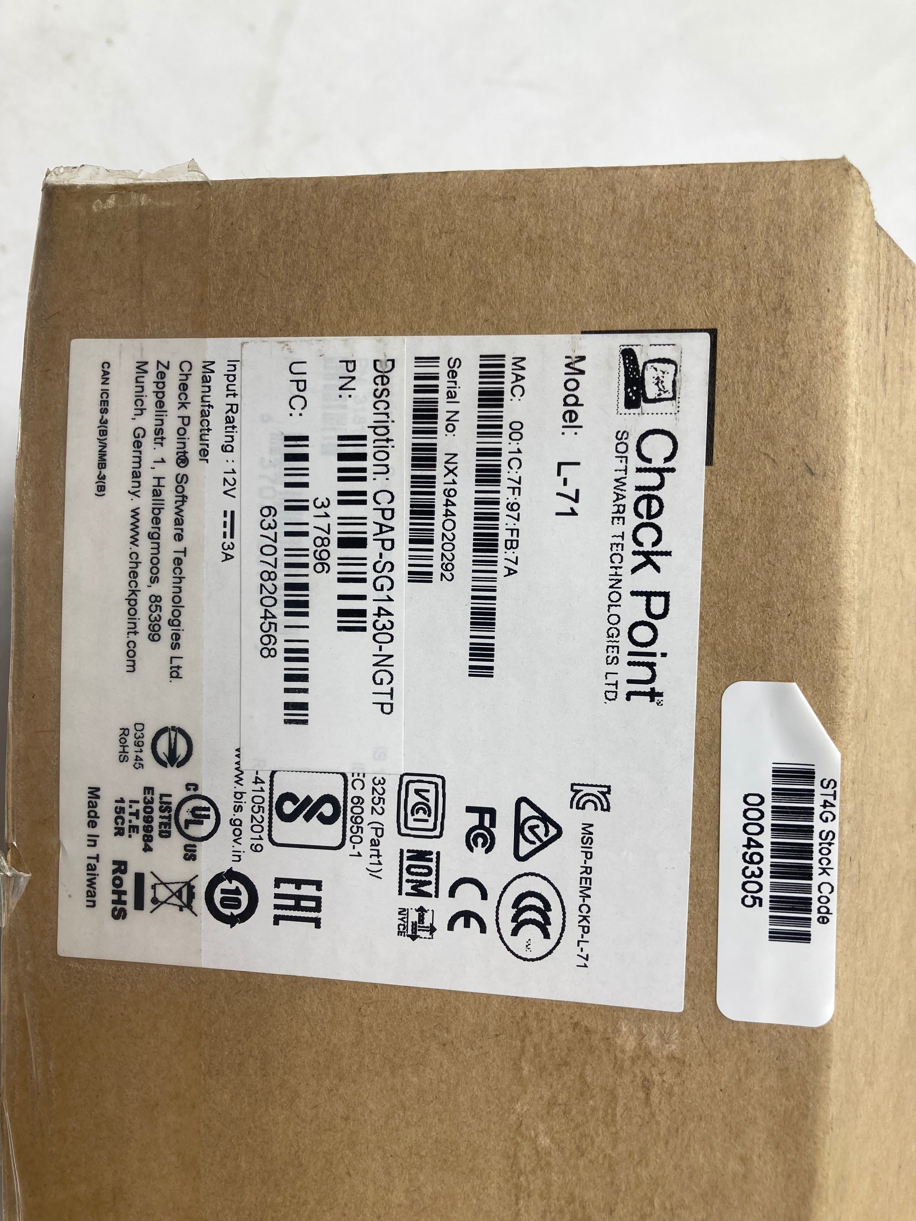 Check Point L-71 Firewall and Security Appliance Unit BATCH OF 2