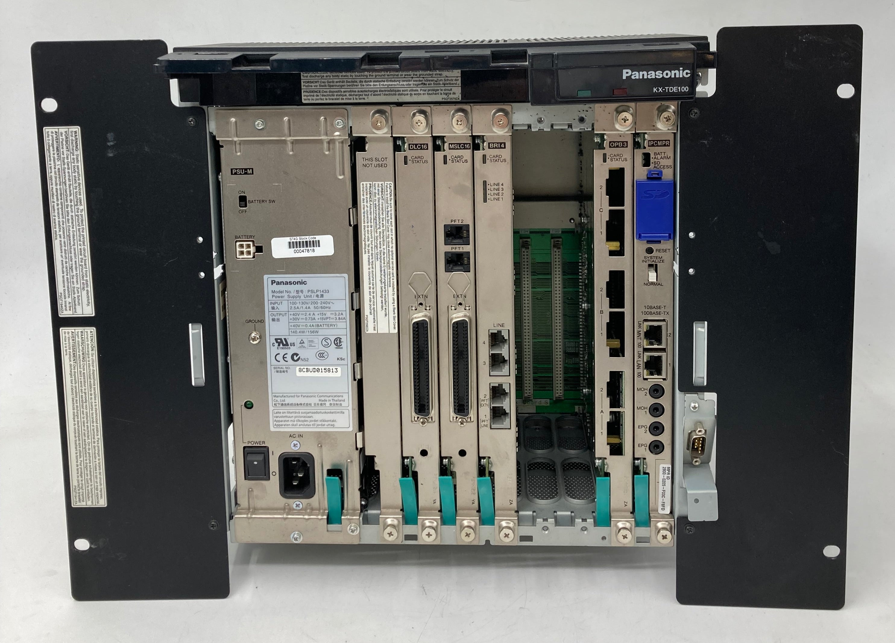 Panasonic KX-TDE100 System With DLC16, MSLC16, BRI4, OPB3, IPCMPR Cards
