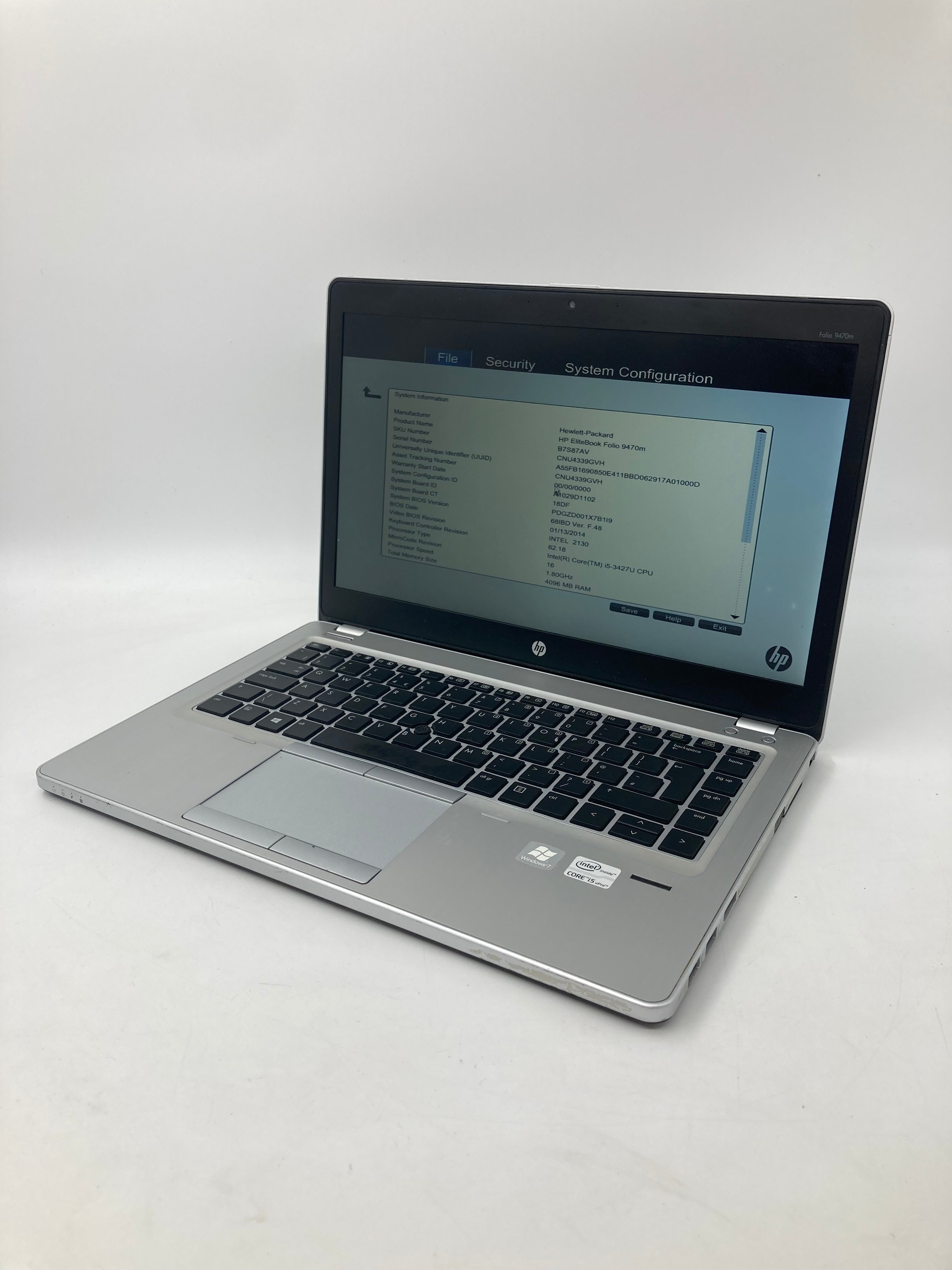 HP Laptop EliteBook Folio 9470m 14" Screen i5 3rd Gen 4GB RAM No SSD No OS