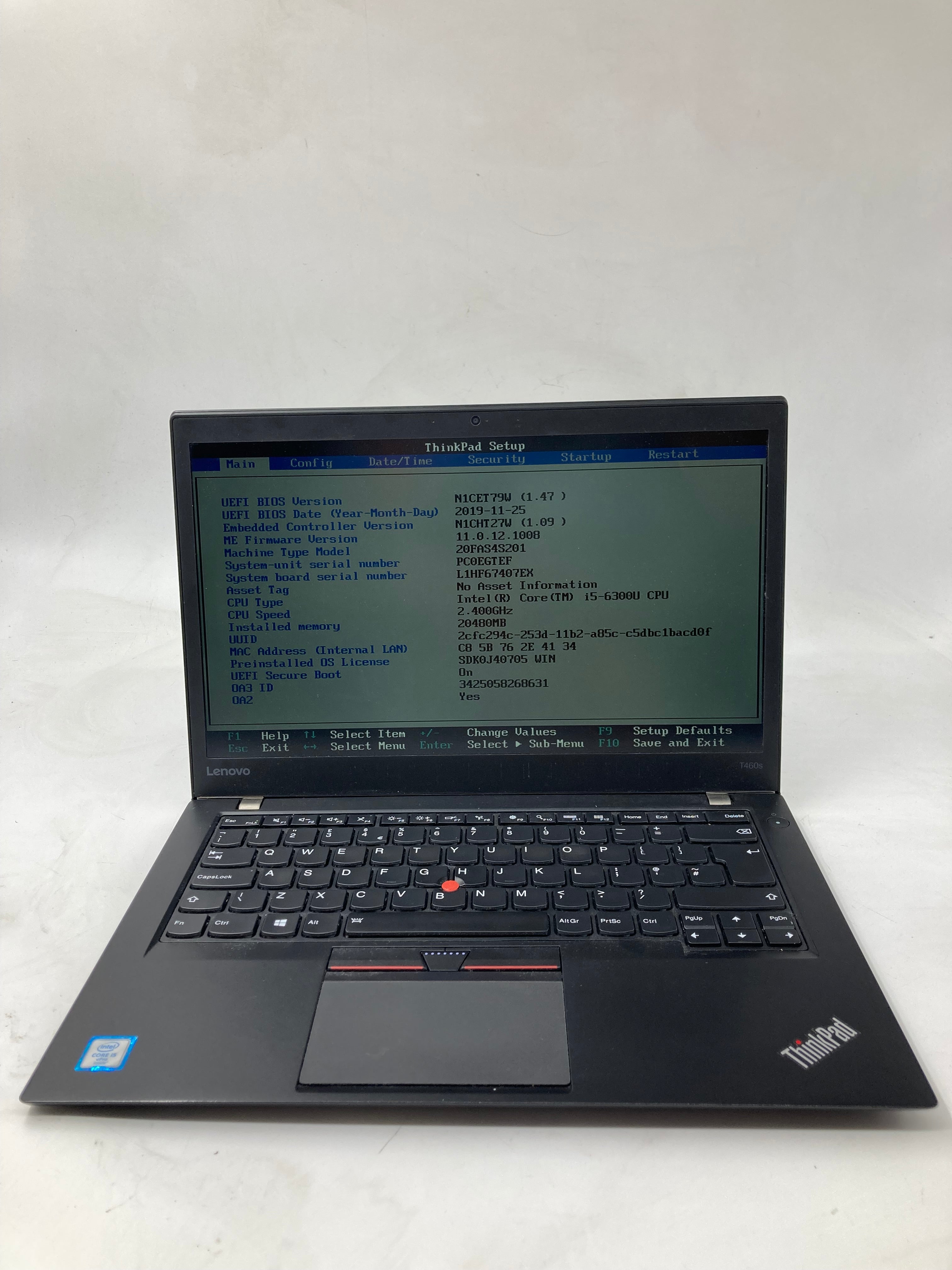 Lenovo Laptop ThinkPad 460s i5 6th Gen 20GB RAM No SSD No OS