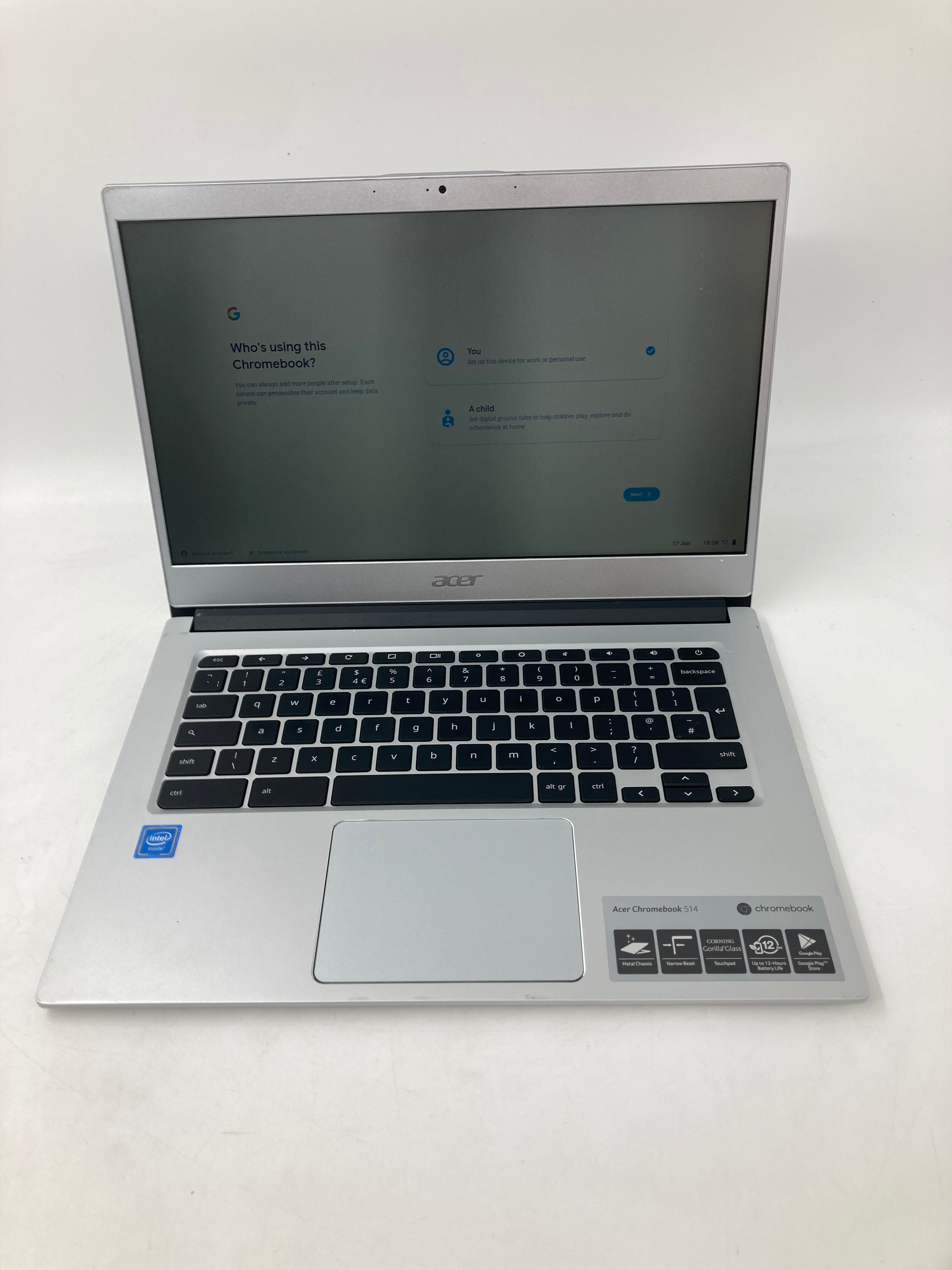 Acer ChromeBook N18Q3 14" Screen Intel Celeron N3350 4GB RAM 16GB SSD No OS