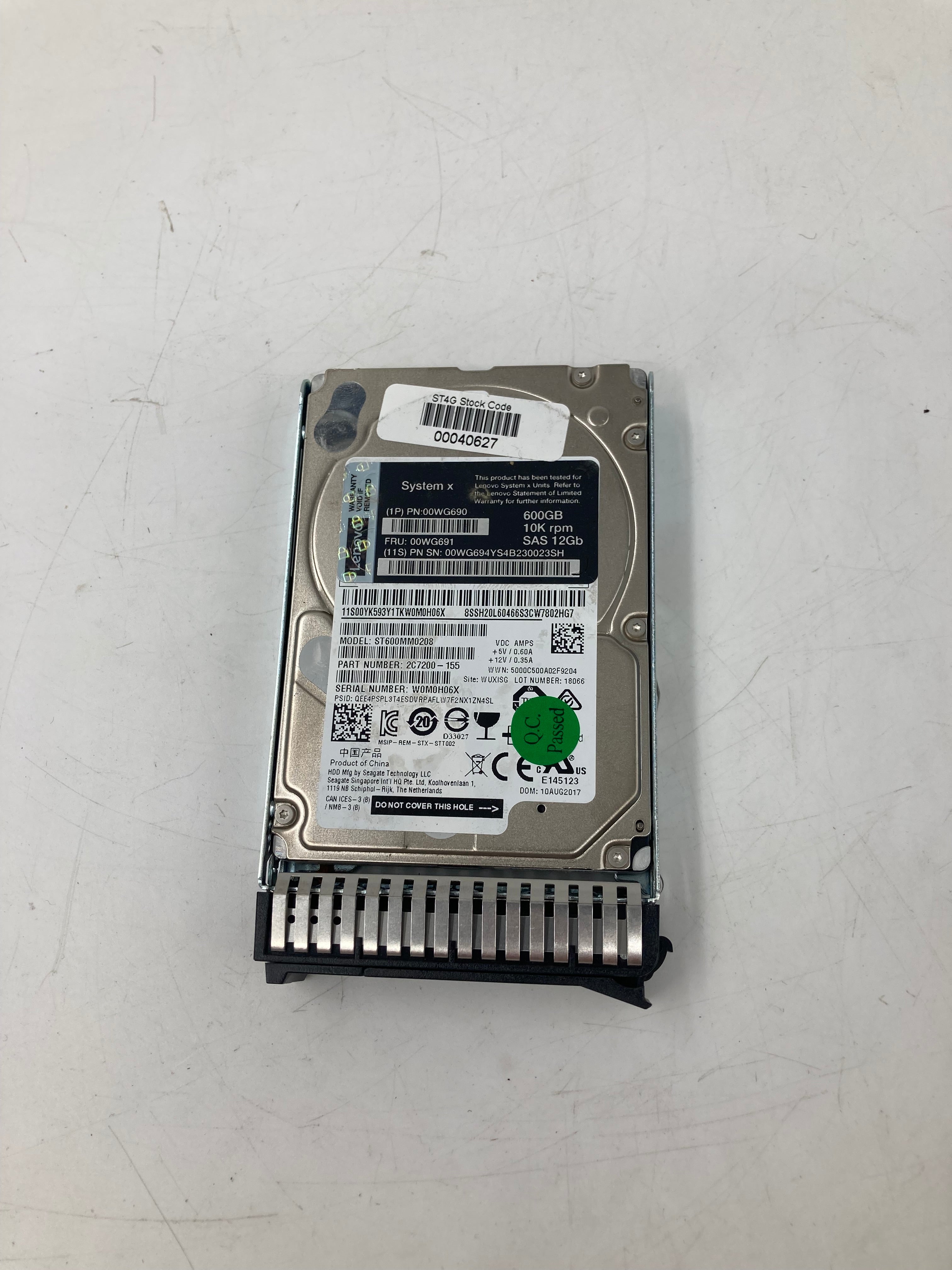 IBM HDD 2.5" SAS 600GB 10K RPM 12 Gbps FRU 00WG691 Lot Of 10