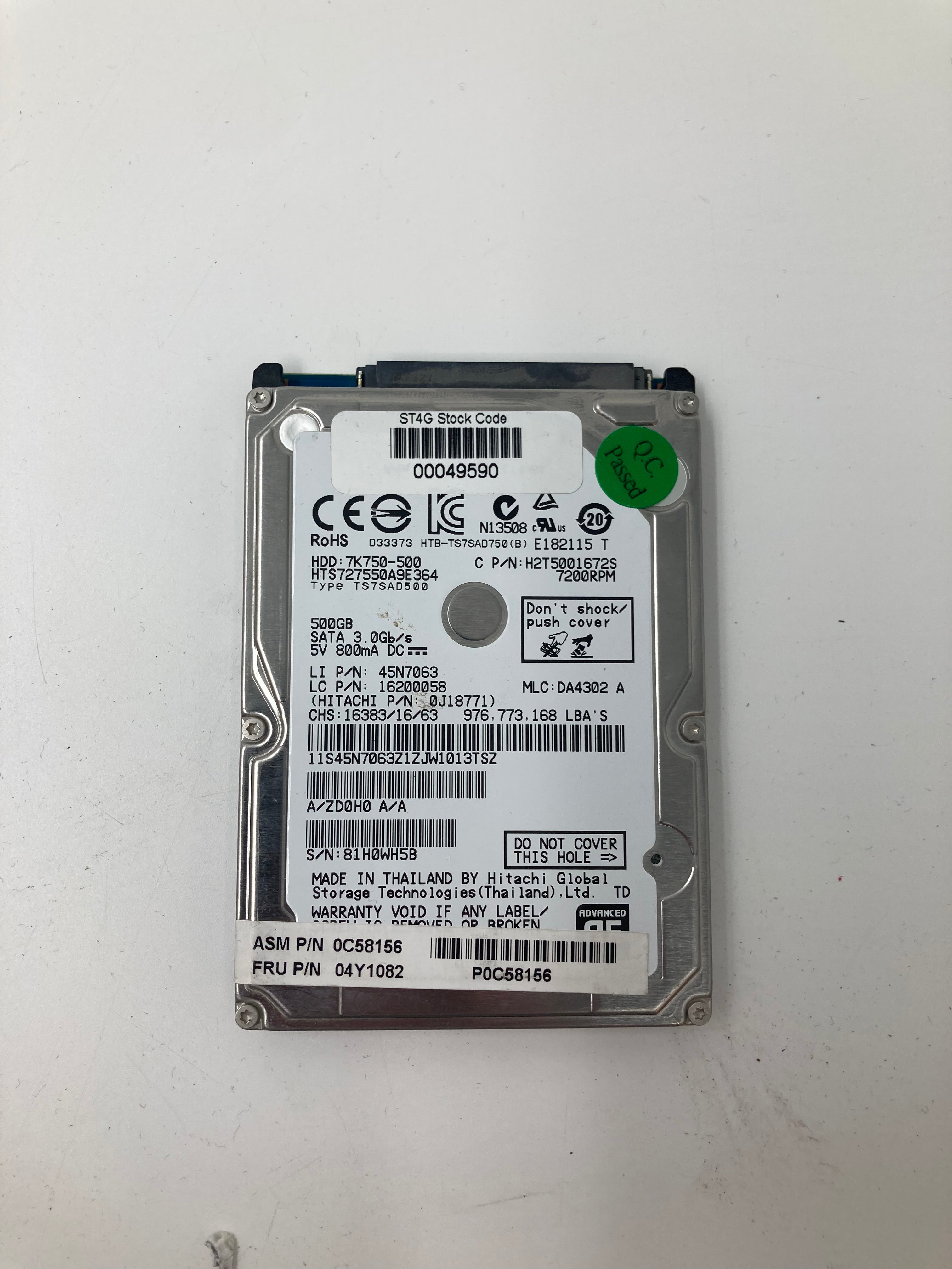 Hard Disk Drive | 500GB HDD | 2.5 Inch | SATA | Lots of Ten