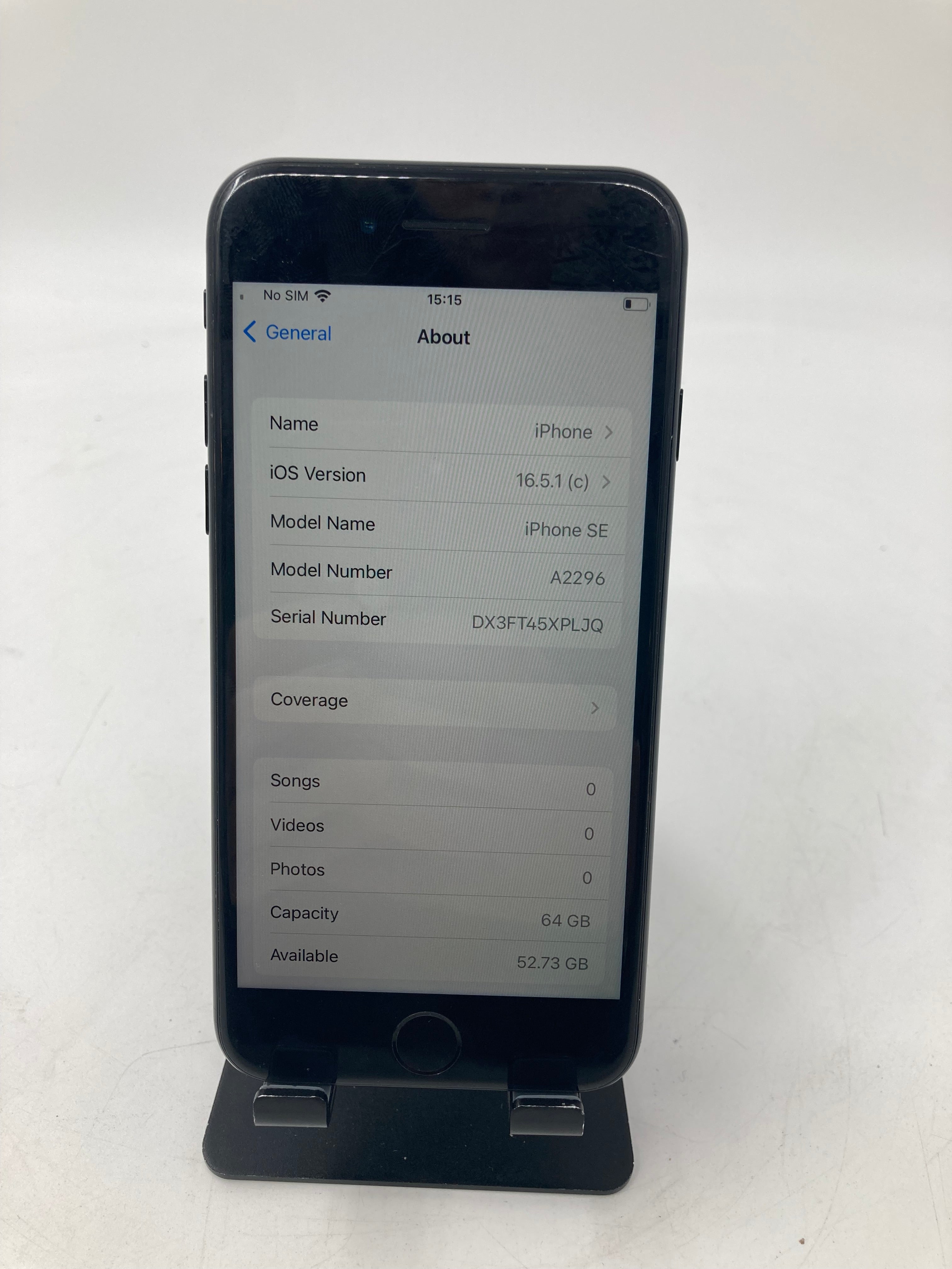 Apple iPhone A2296 64GB Unlocked - Black