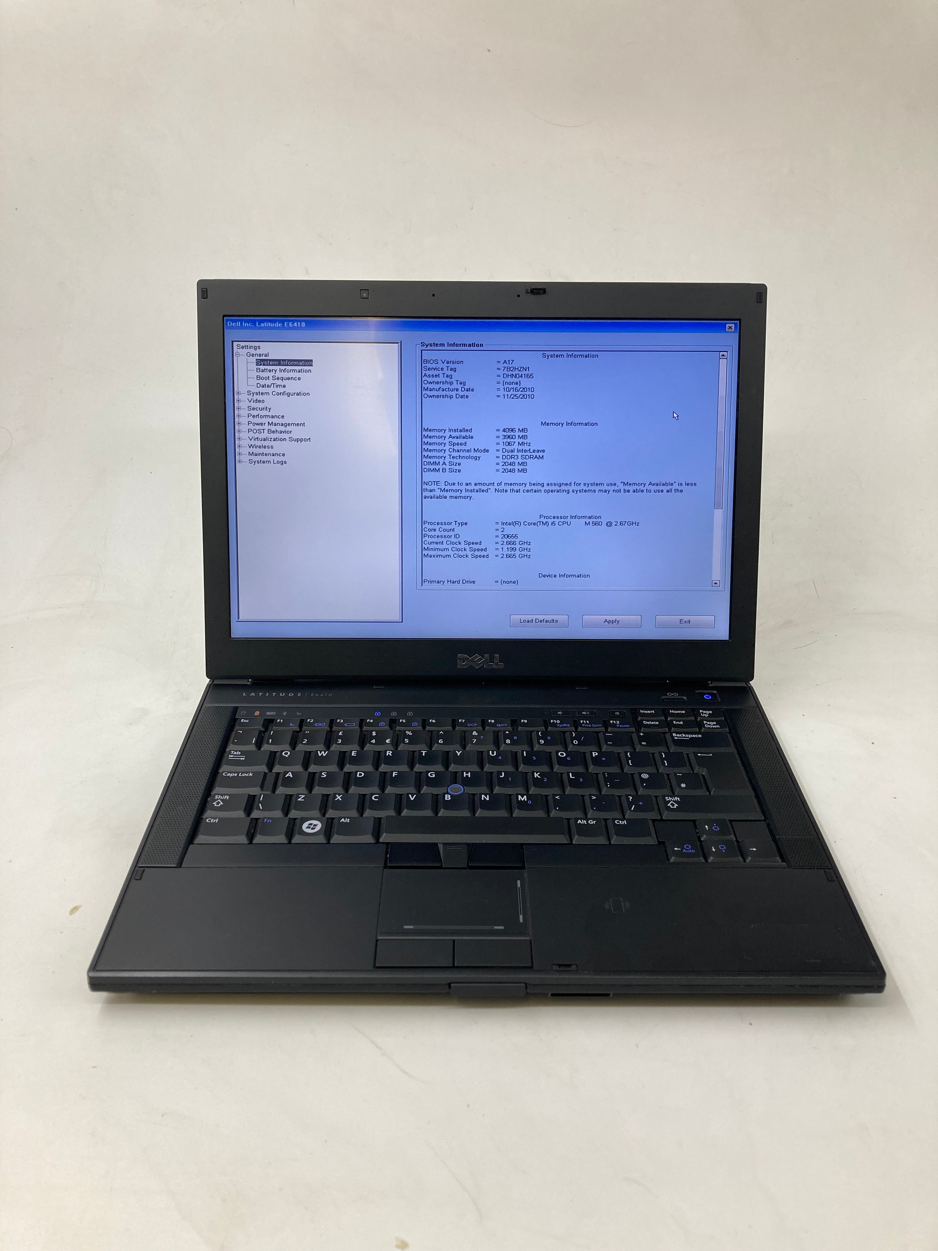 Dell Laptop Latitude E6410 14" Screen I5 M560 4GB Ram No Storage No OS