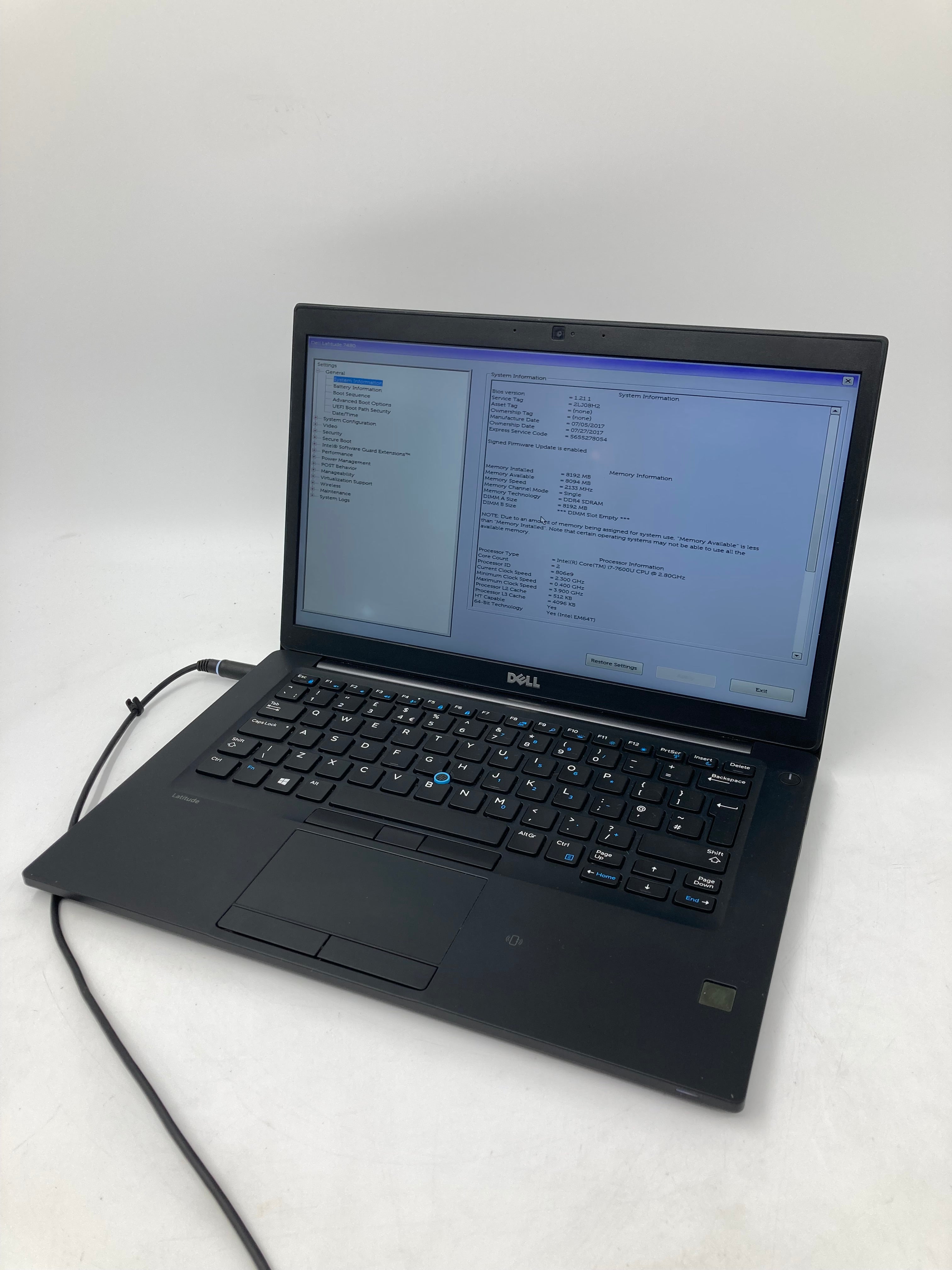 Dell Laptop Latitude 7480 14" i7 7th Gen 8GB RAM No HDD No OS *Spares*