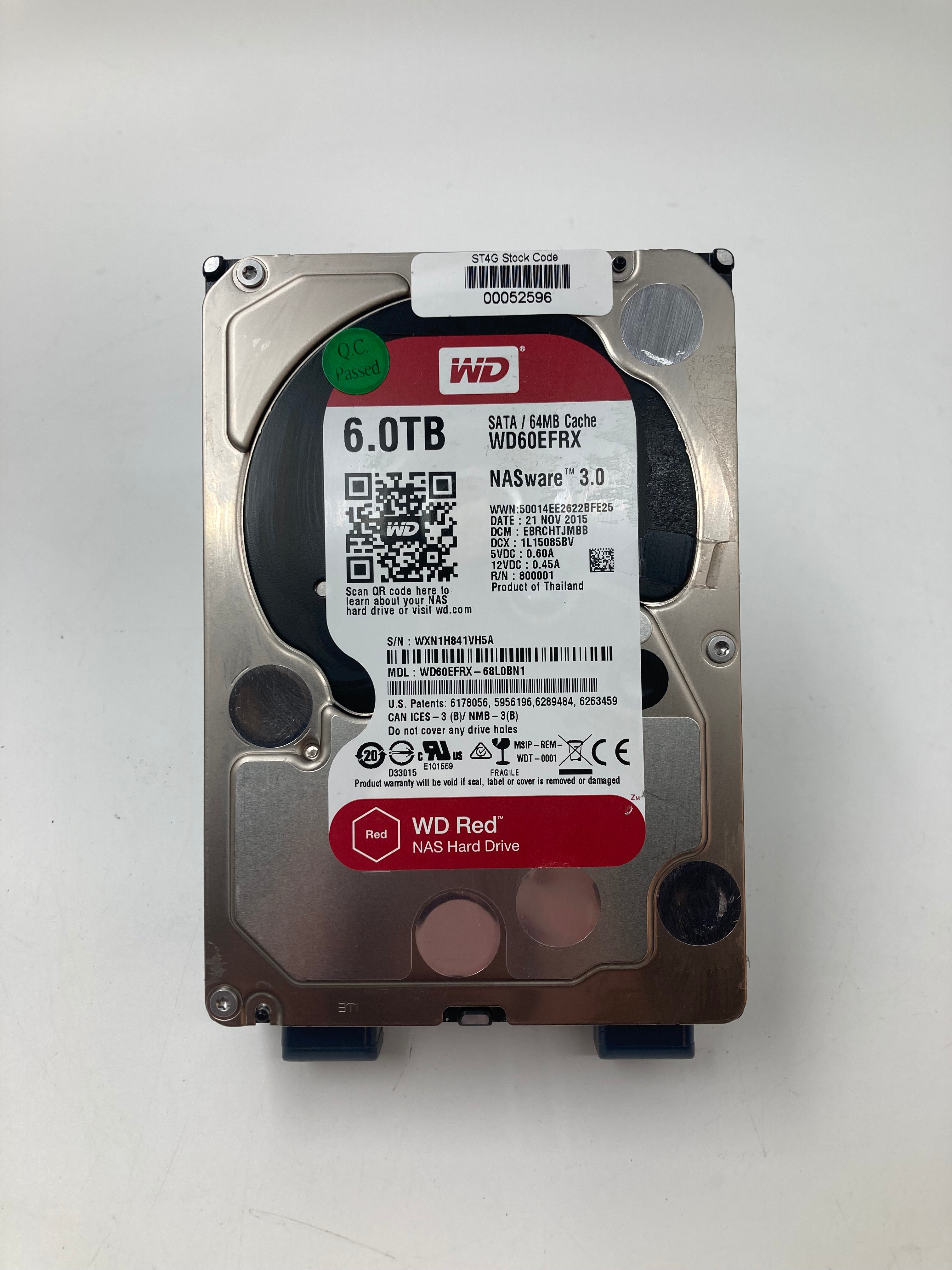 Western Digital Hard Disk Drive | 6TB | 3.5 inch | SATA | WD60EFRX | 5.4K RPM | 6Gbps