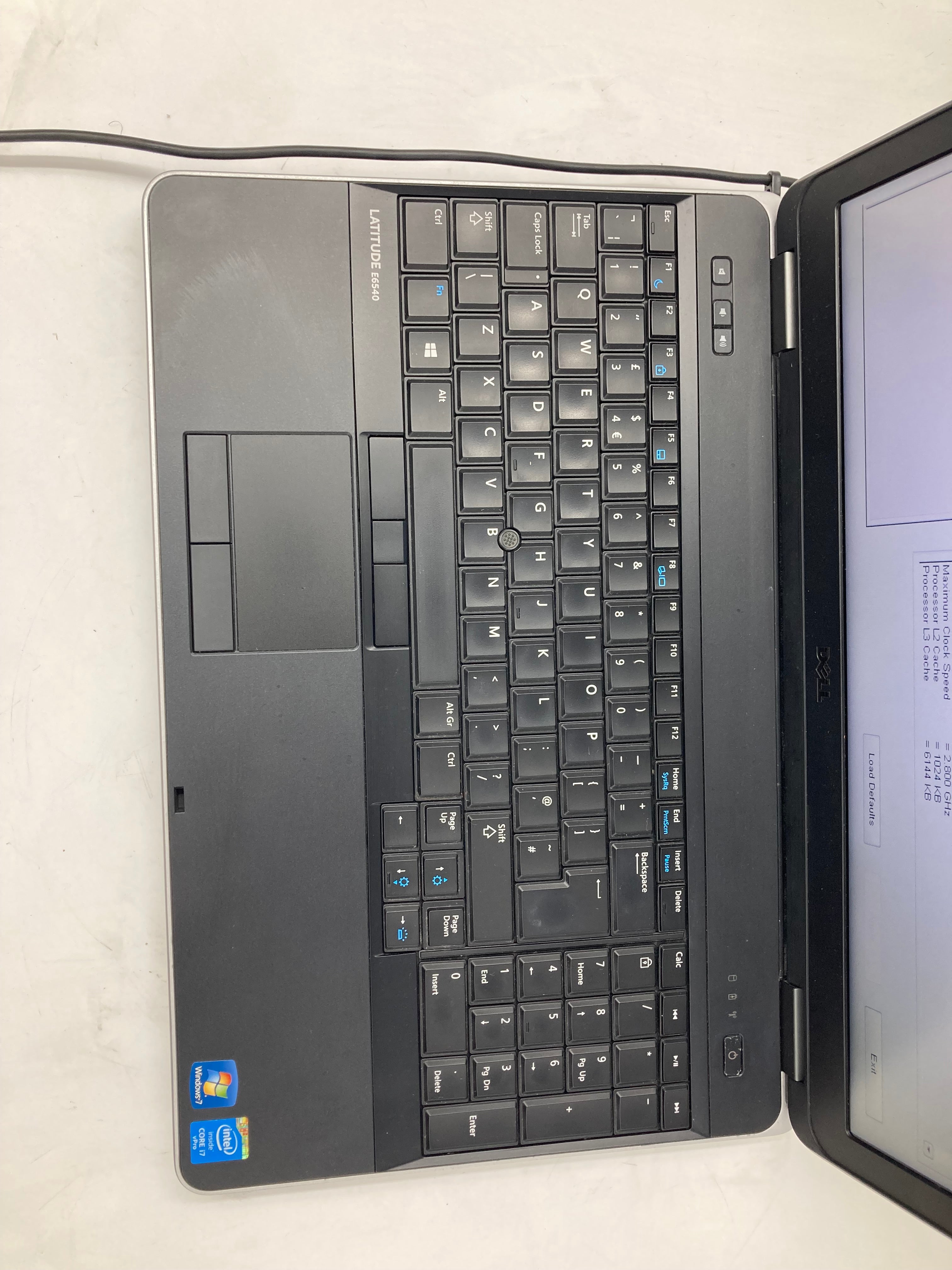 Dell Laptop Latitude E6540 15.6" Screen i7 4th Gen 12GB Ram No Storage No OS