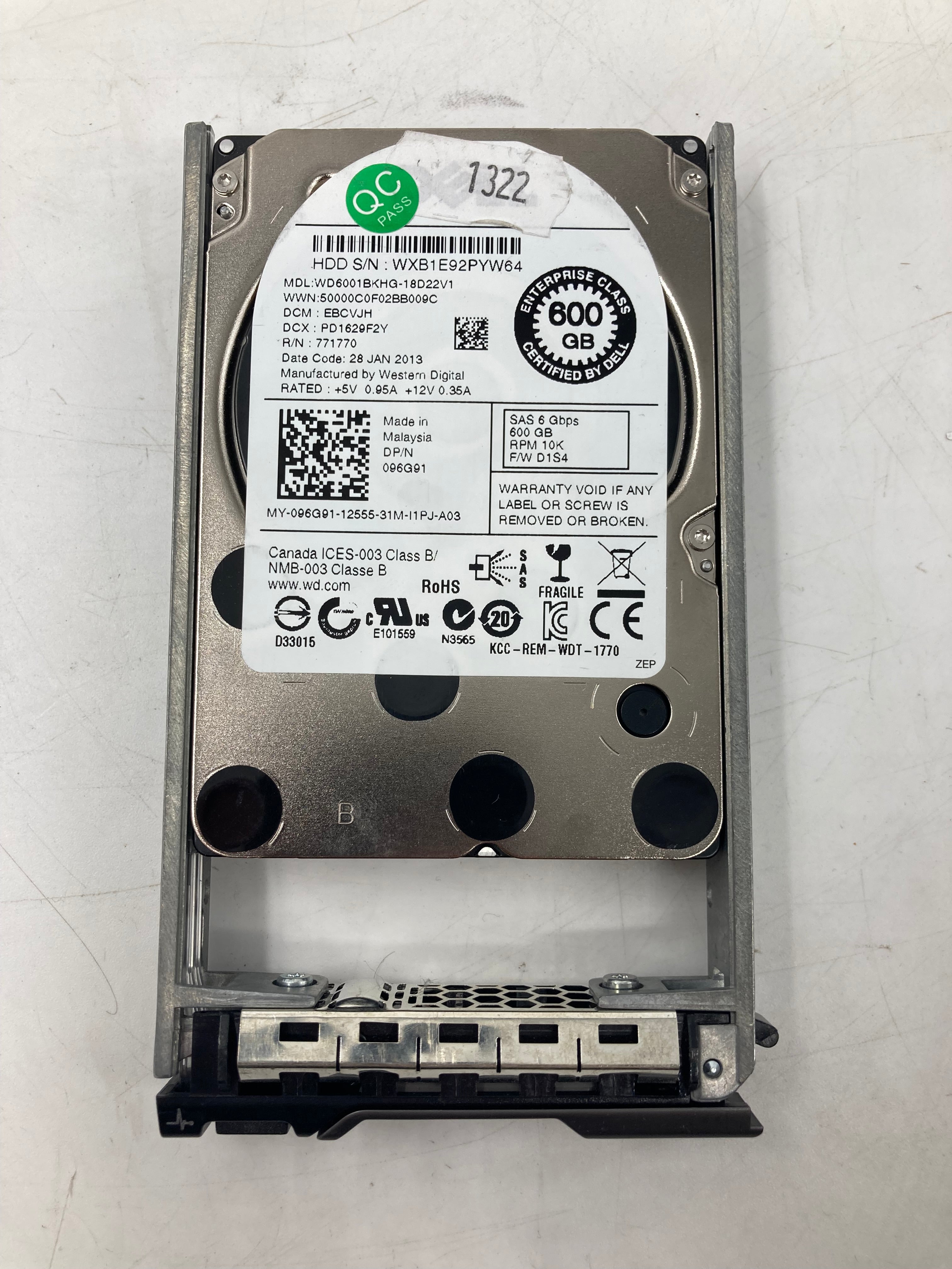 Dell Hard Disk Drive 2.5" SAS 600GB 10K RPM 6Gbps Lot of 20