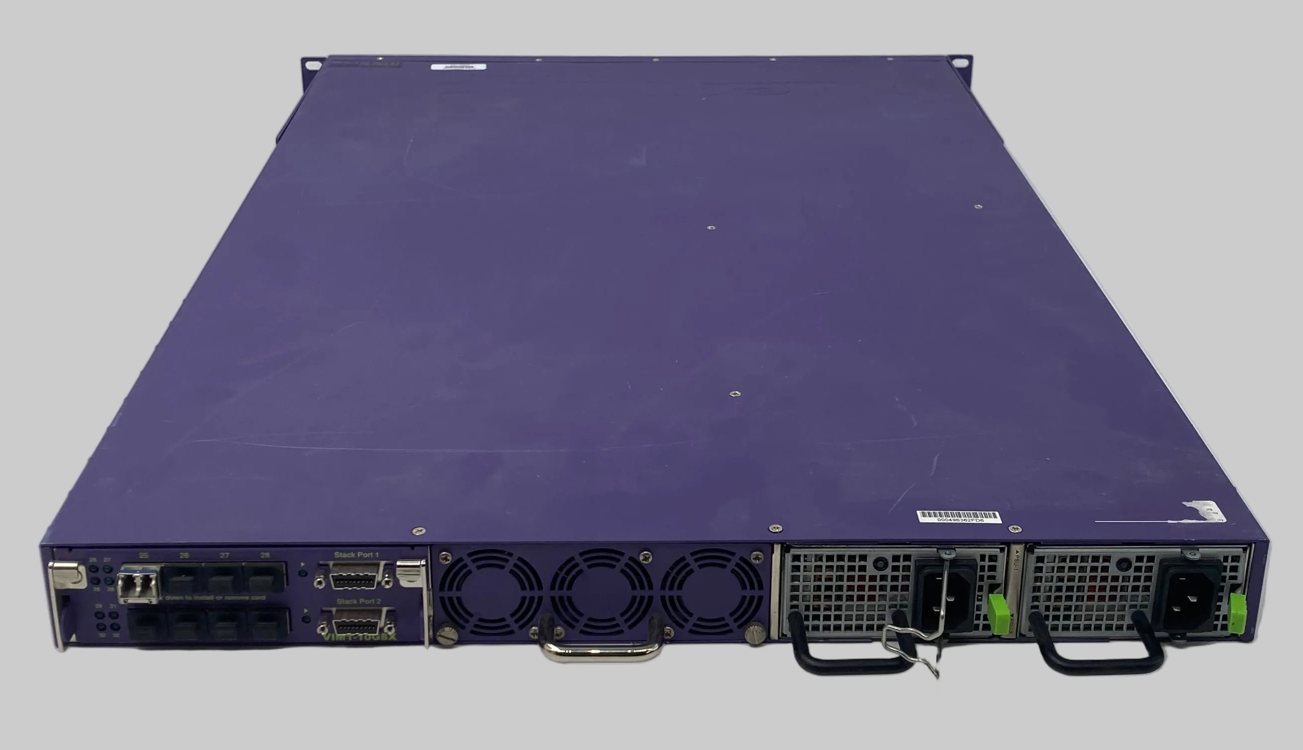 Rear view of Summit X650-24t showing dual 850W power supplies