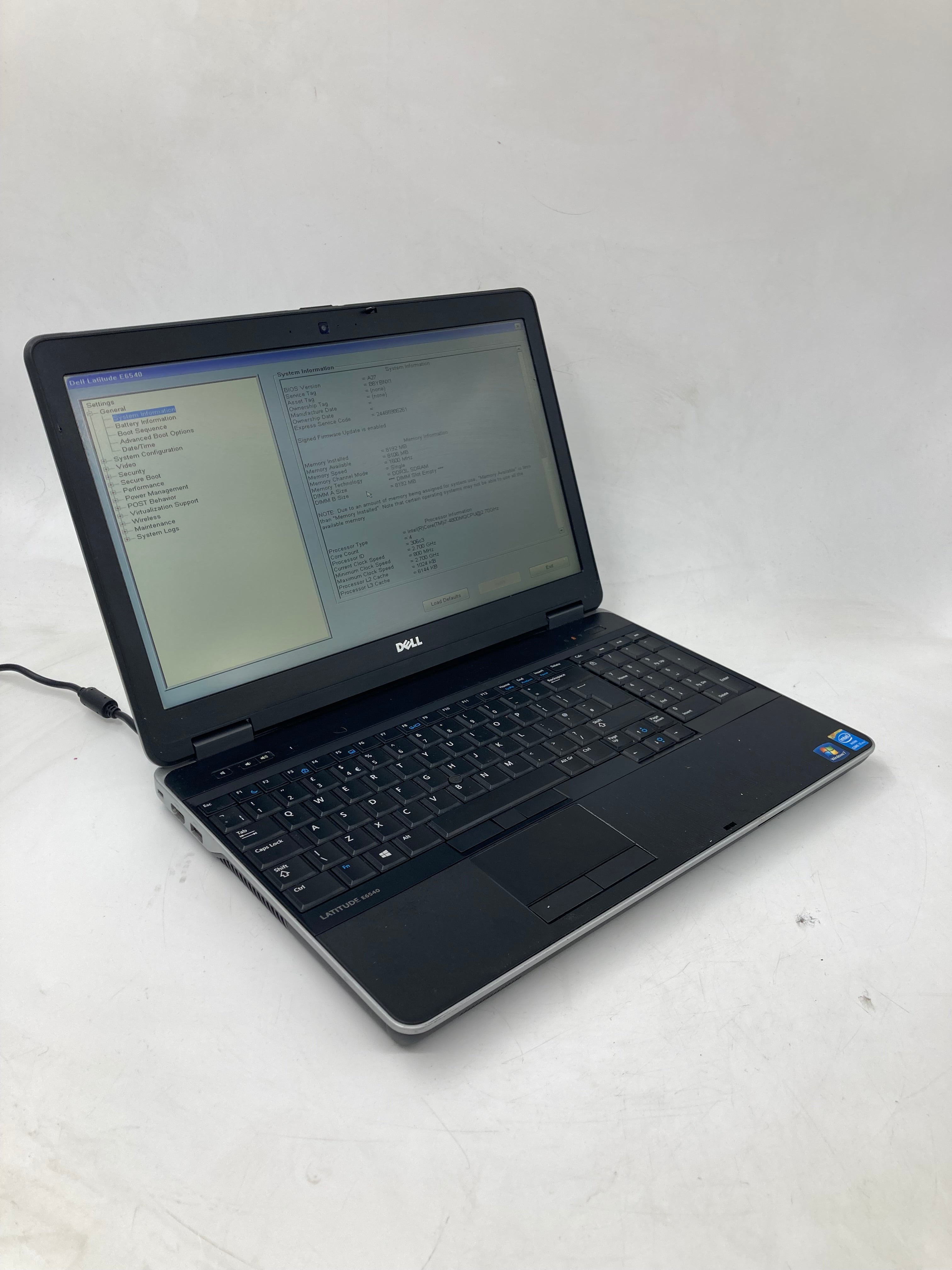 Dell Laptop Latitude E6540 15.6" Screen I7 4th Gen 8gb Ram No Storage No OS