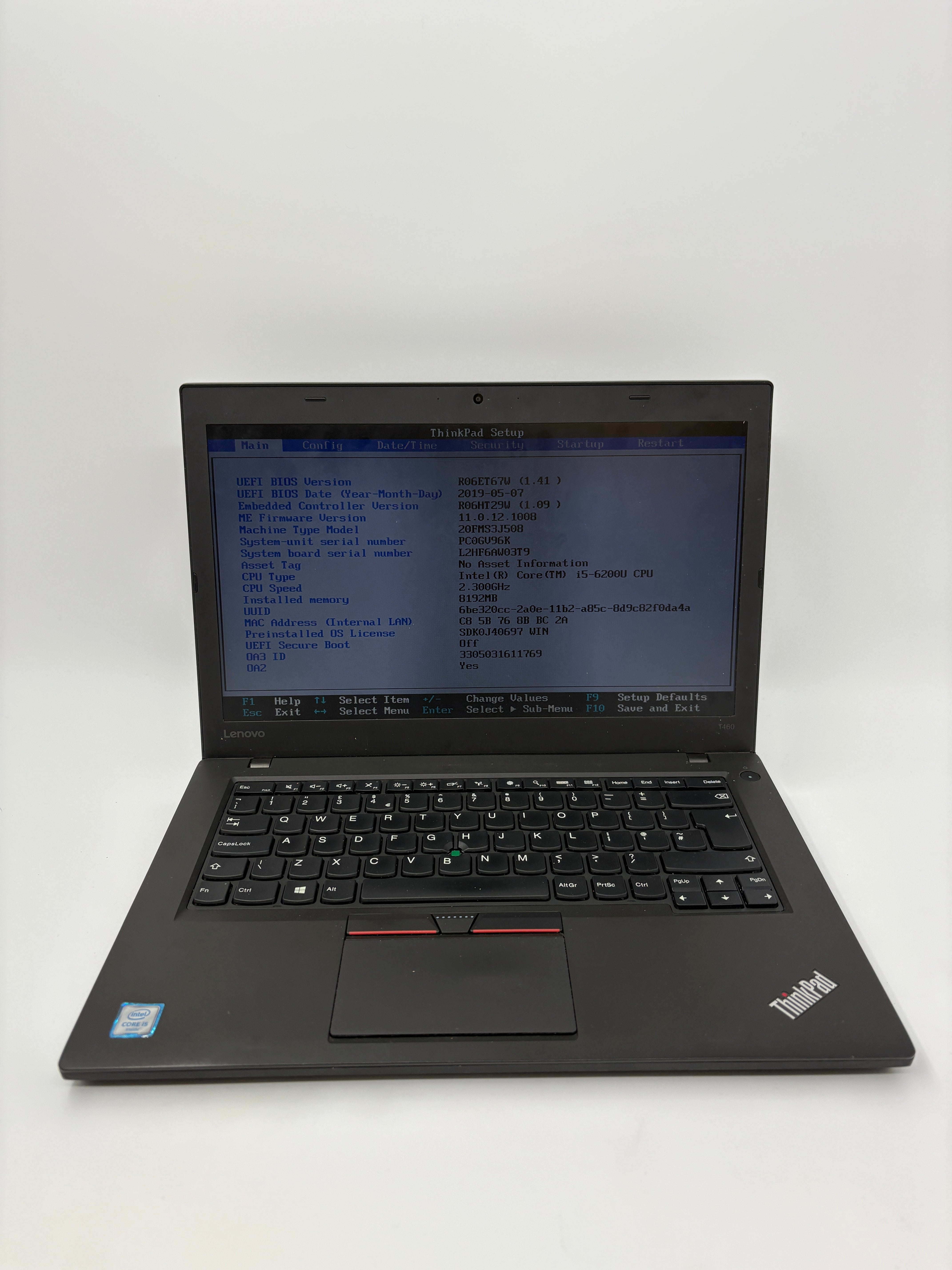 Lenovo Laptop ThinkPad T460 14" Screen 8GB RAM NO SSD NO OS