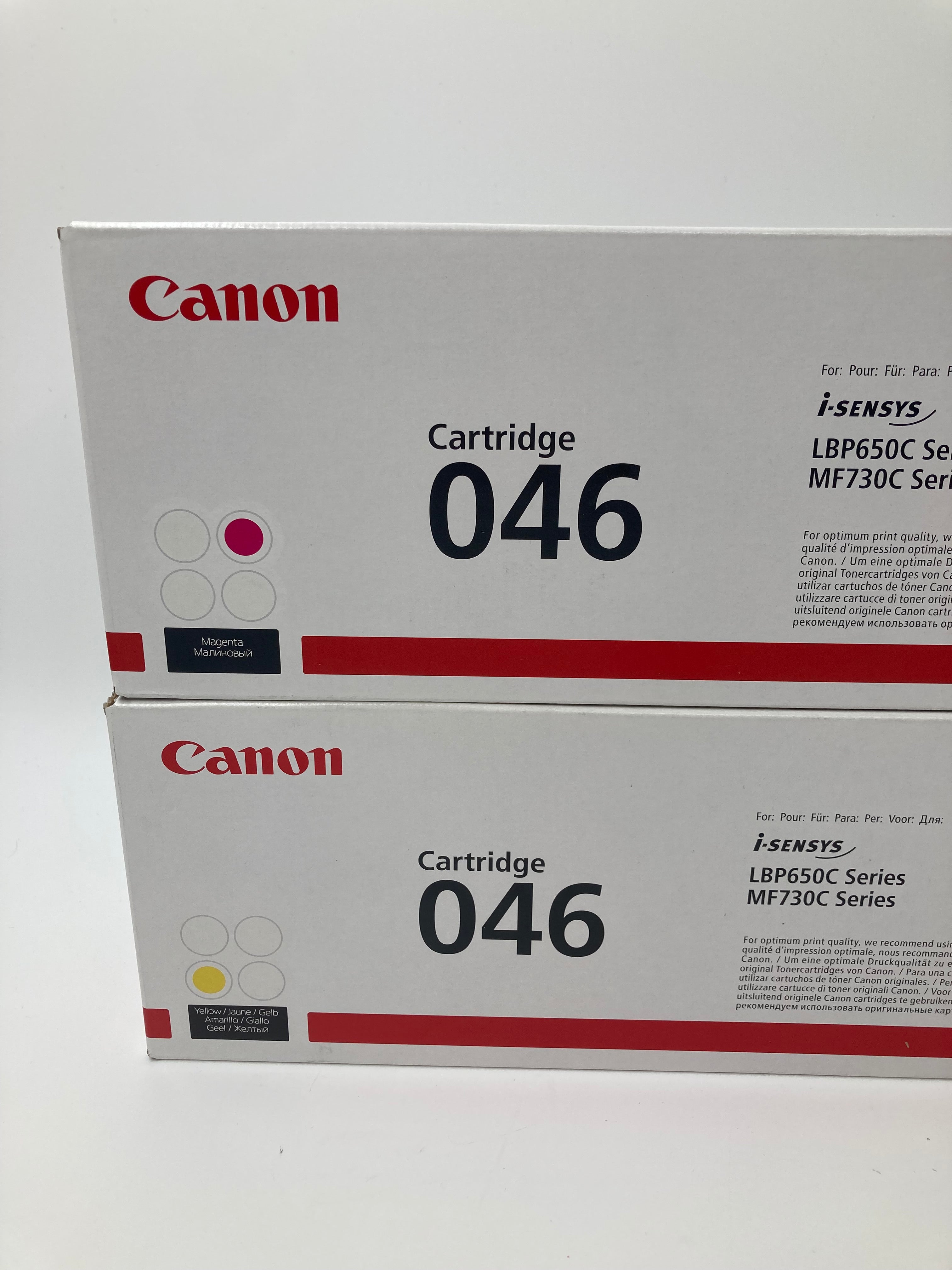 Batch of 2 Genuine Canon 046 Printer Cartridges | Magenta & Yellow | New In Box