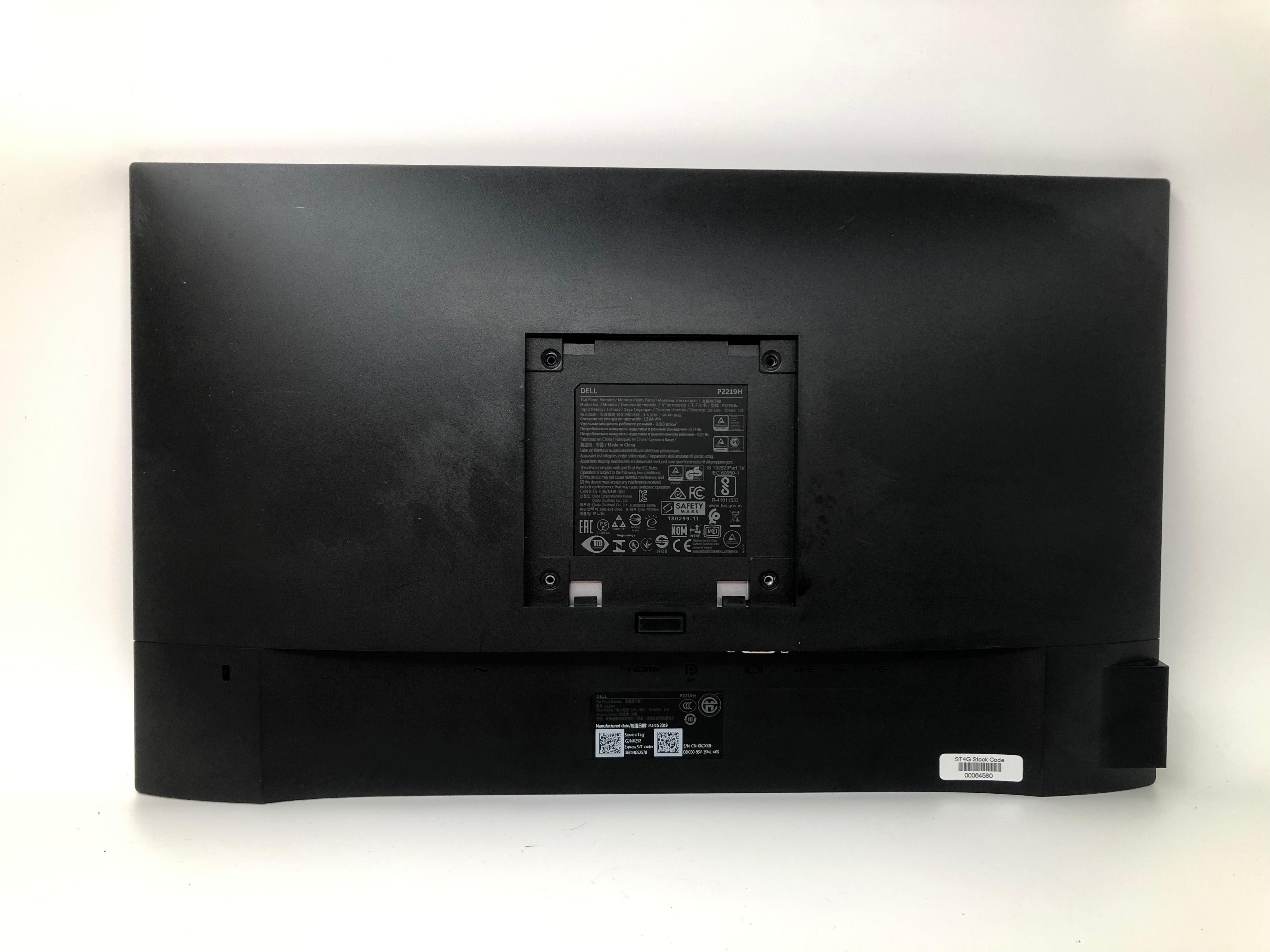 Dell P2219H Monitor, W-LED, 21.5" Full HD 1920 x 1080, 50-76Hz Refresh Rate, IPS