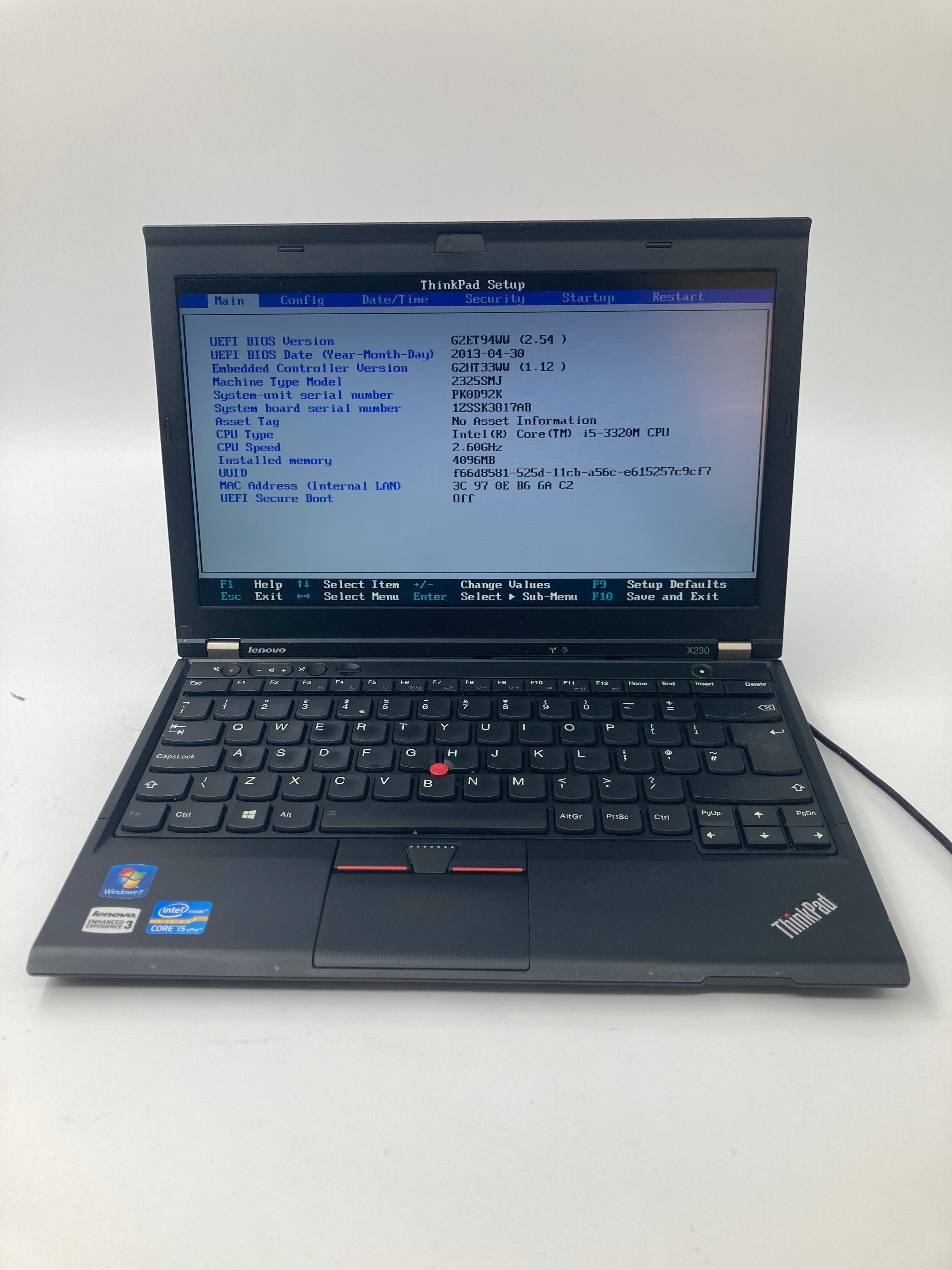 Lenovo ThinkPad X230 12" Screen i5 3rd Gen 4GB RAM No HDD No OS *Spares*