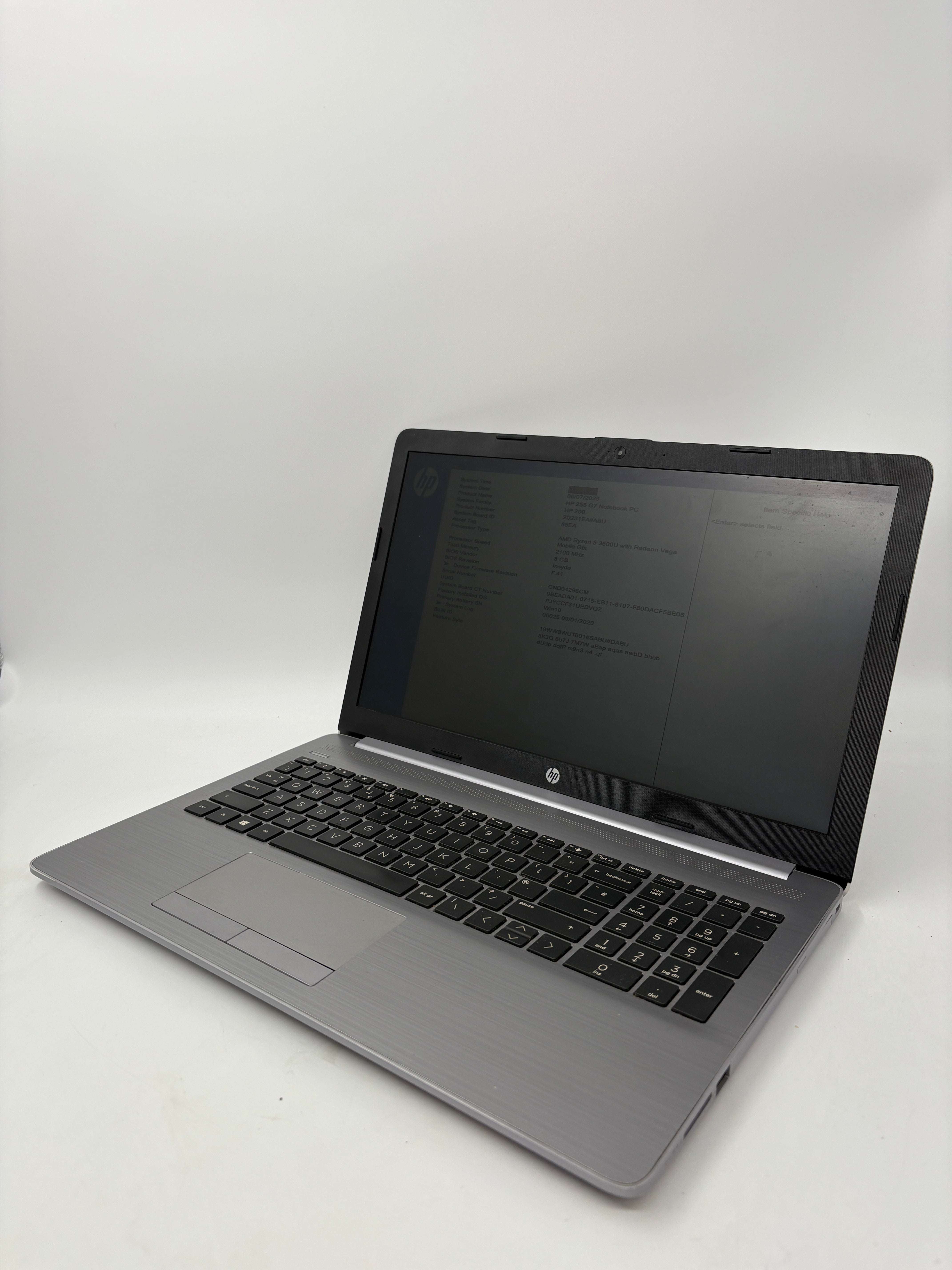HP Laptop 255 G7 15.6" Screen AMD Ryzen 5 3500U 8GB RAM NO SSD NO OS #3