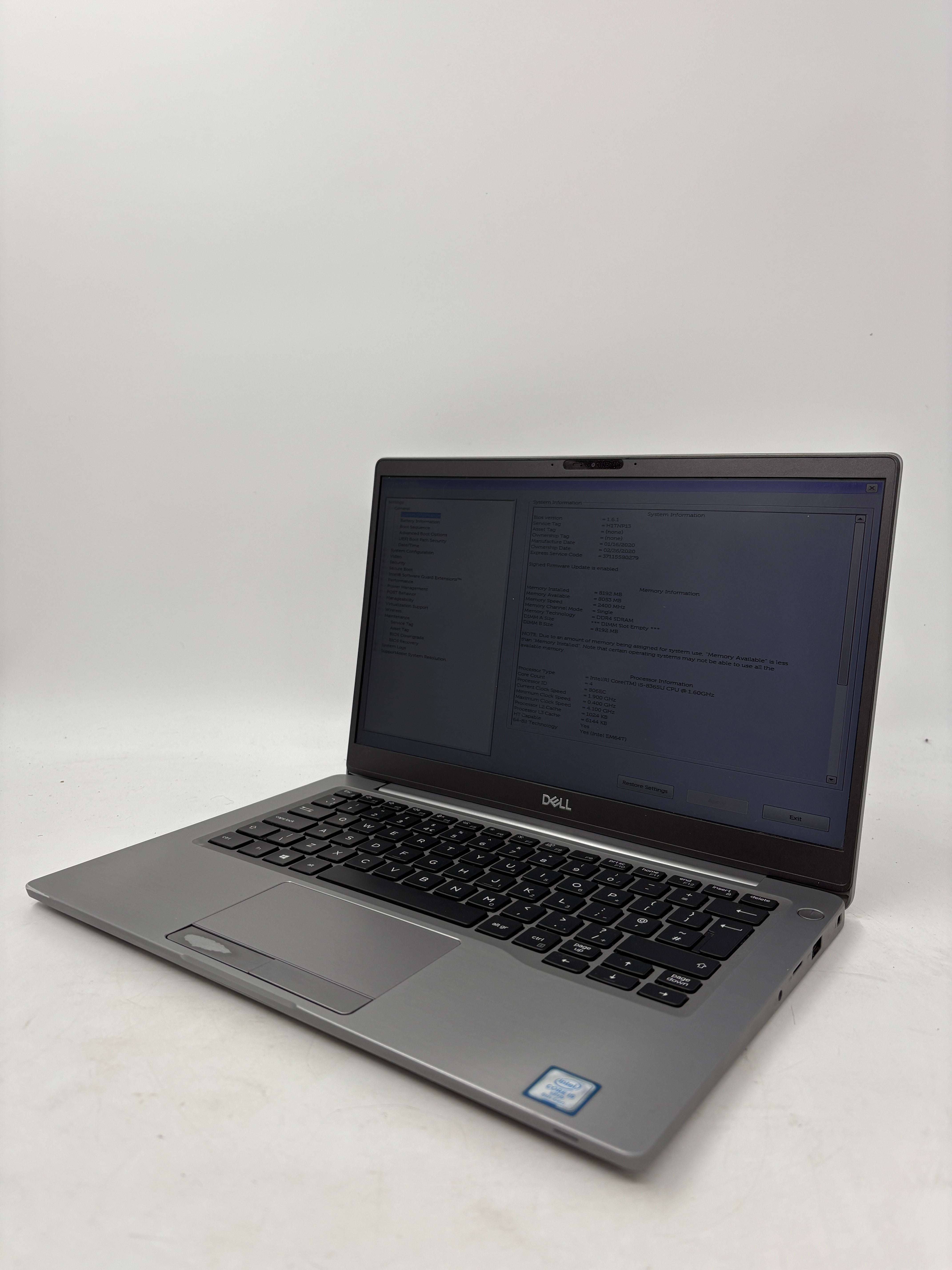 Dell Laptop Latitude 7300 13.3" Screen i5 8th Gen 8GB RAM NO SSD NO OS