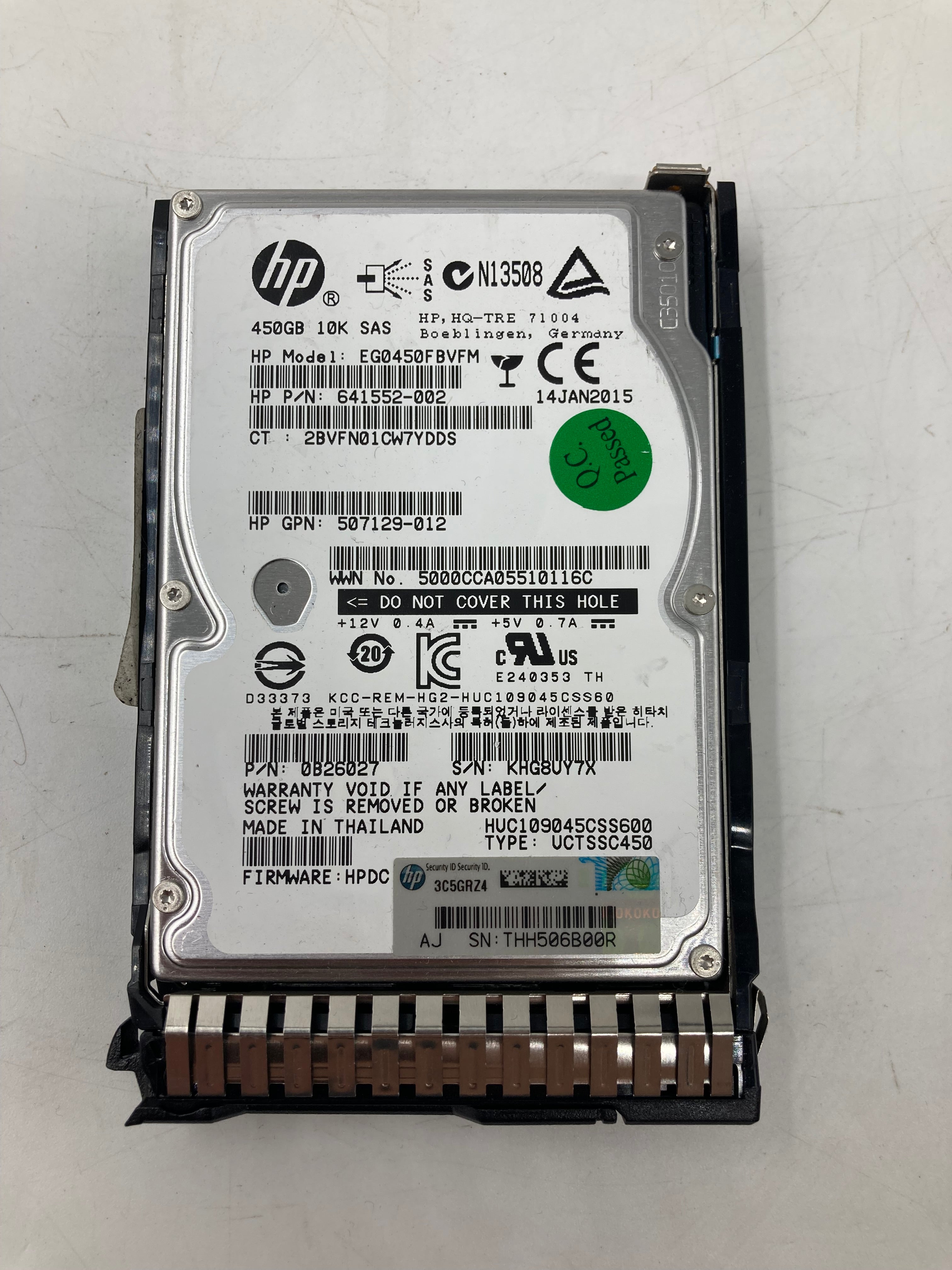 HP HDD 2.5" SAS 450GB 10K RPM 6Gbps P/N 641552-002 Lot Of 6