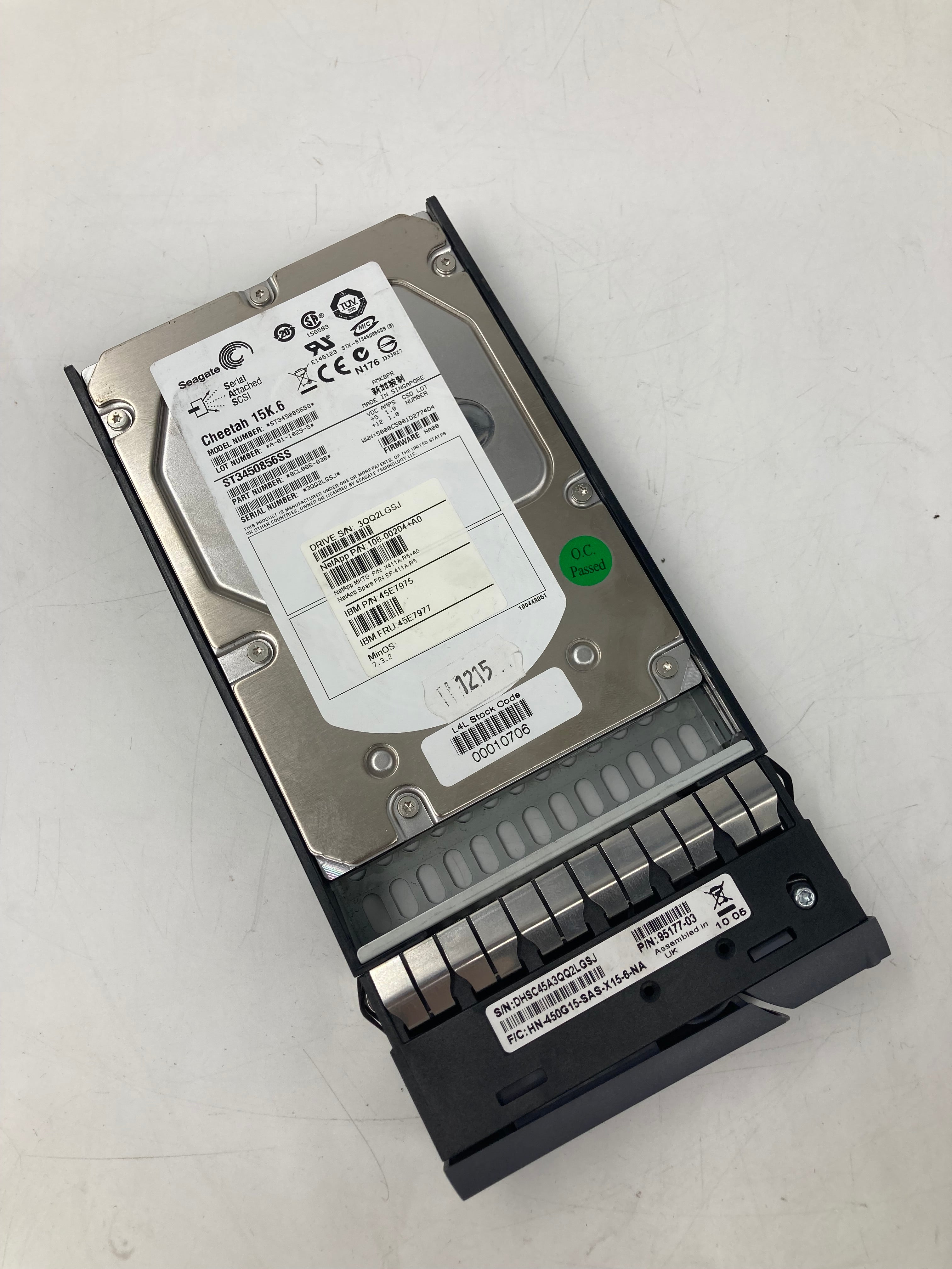 NetApp HDD 3.5 SAS 600GB 15K RPM 6 Gbps P/N 108-00227 Lot of 6