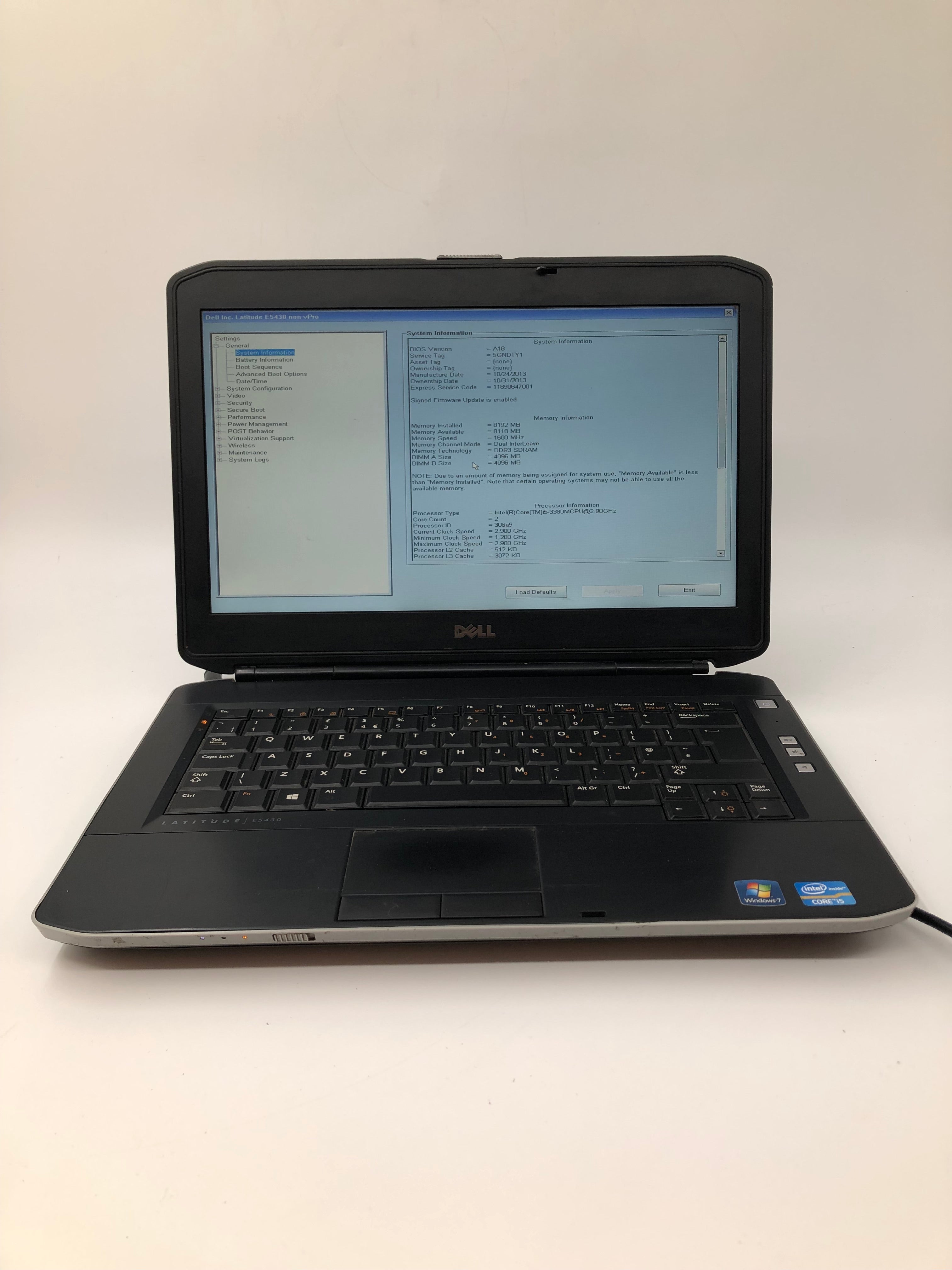 Dell Laptop Latitude E5430 14" Screen i5 3rd Gen 8GB RAM No SSD No OS *Spares*