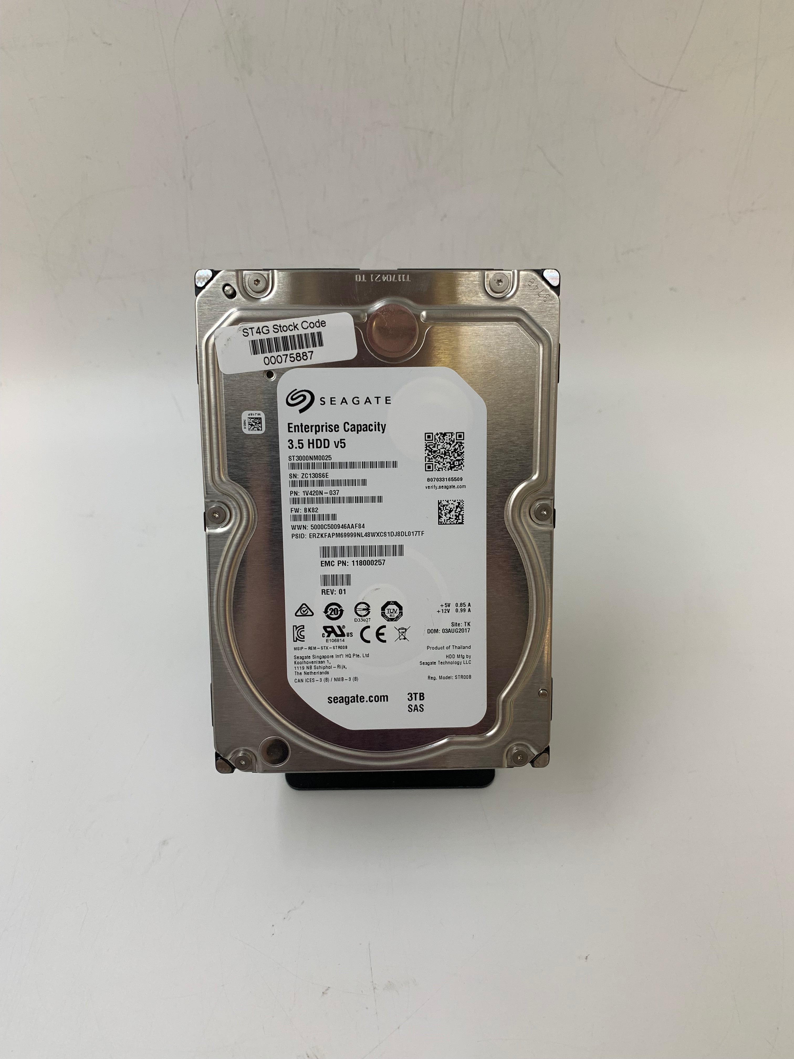 Seagate HDD | 3TB | 3.5 inch | SAS | ST3000NM0025 | 7.2K RPM | 12Gbps