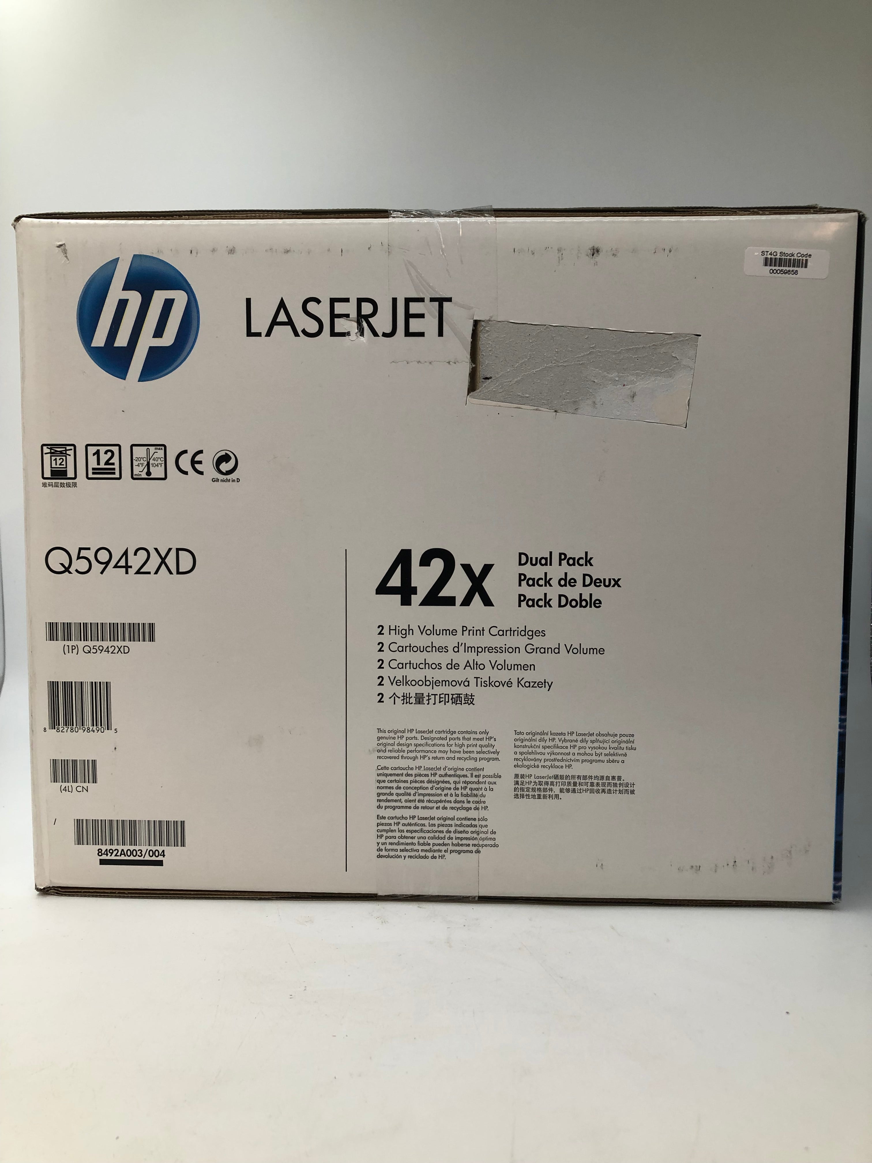 HP Print Cartridges LaserJet Q5942XD 4250 4350 Black Genuine Toner Cartridges x2